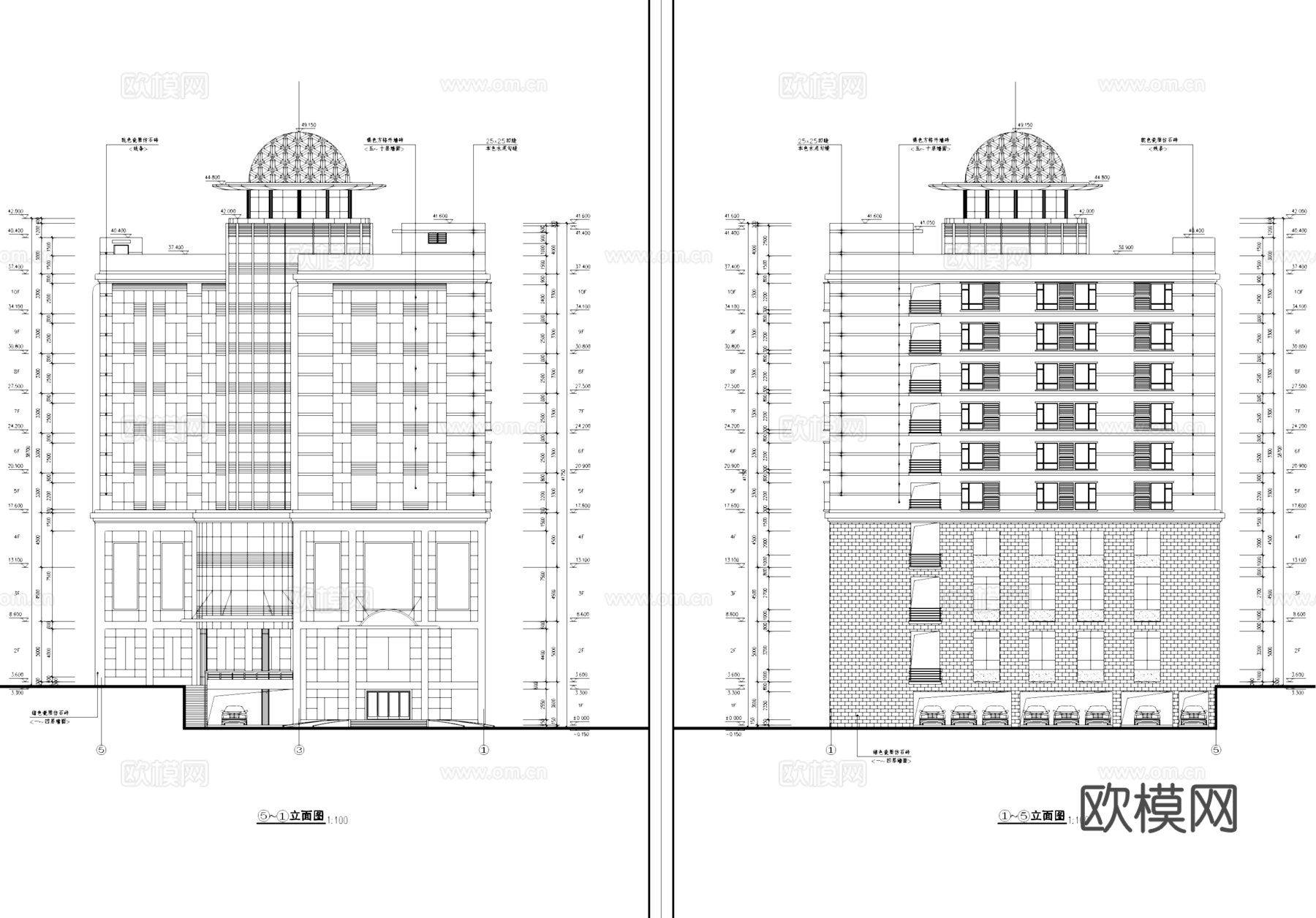 酒店建筑方案设计CAD施工图全套cad施工图