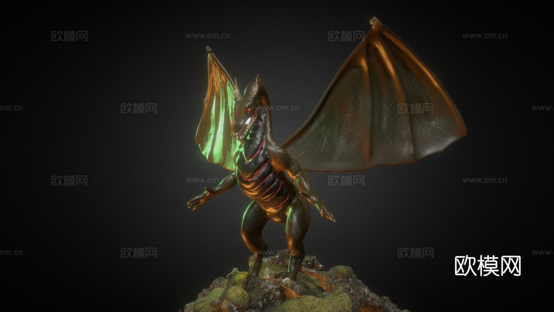 低多边形龙3d模型下载（渲染图1）