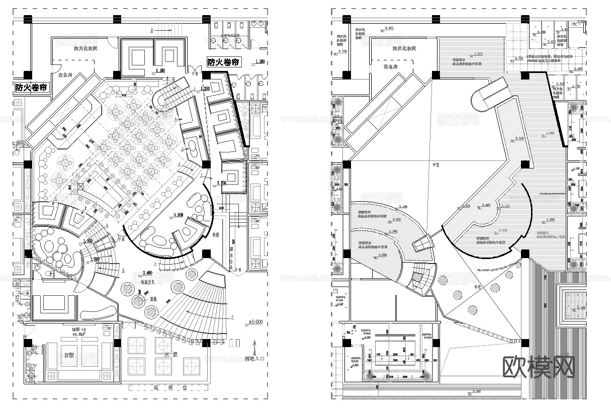 高档KTV酒吧  最新全套施工图设计cad施工图