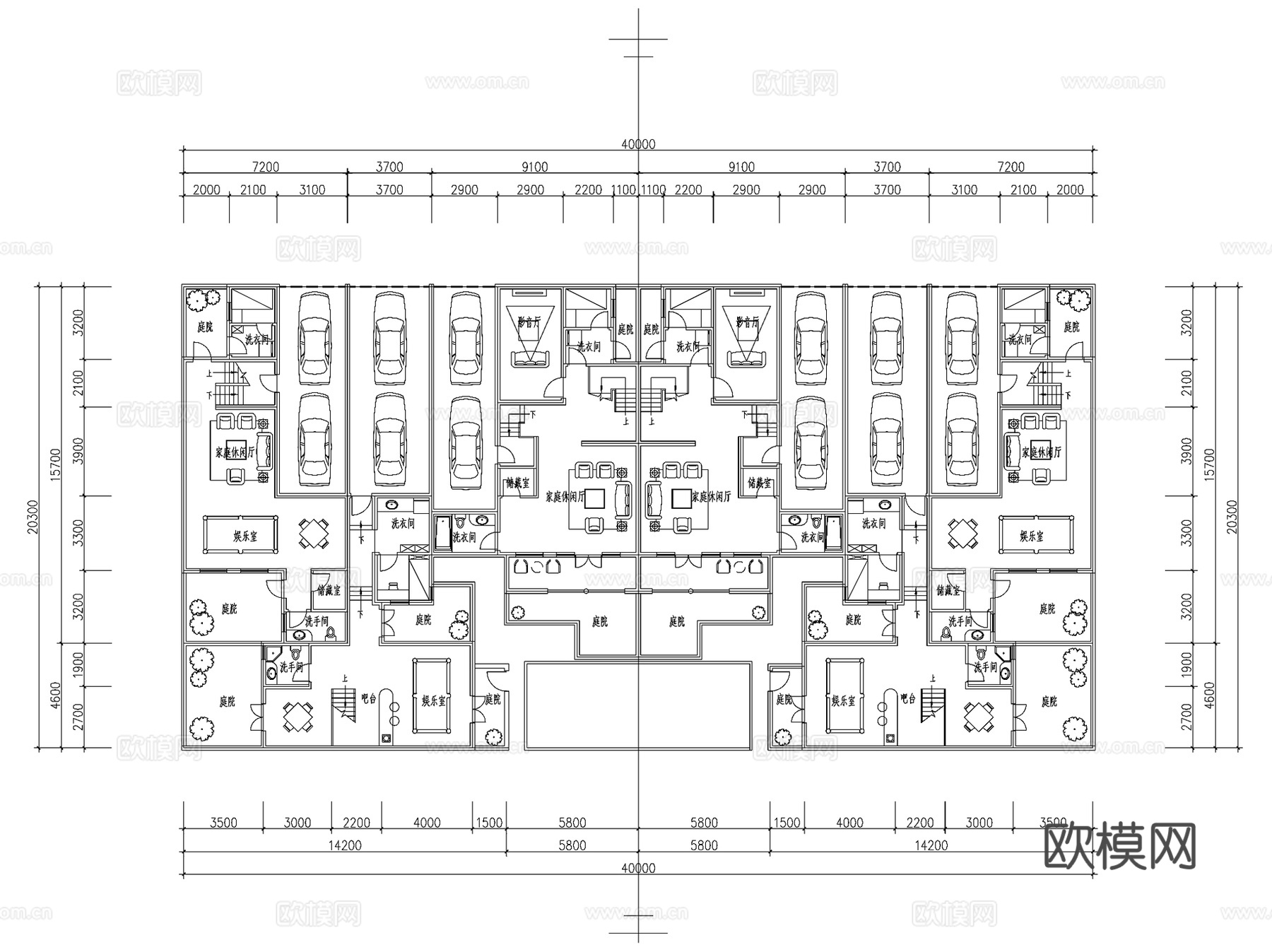 别墅四合院建筑CAD施工图cad施工图