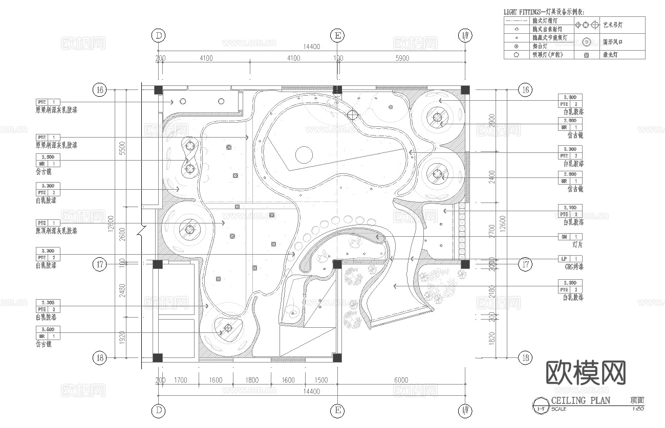 高档时尚酒吧  最新全套施工图设计cad施工图