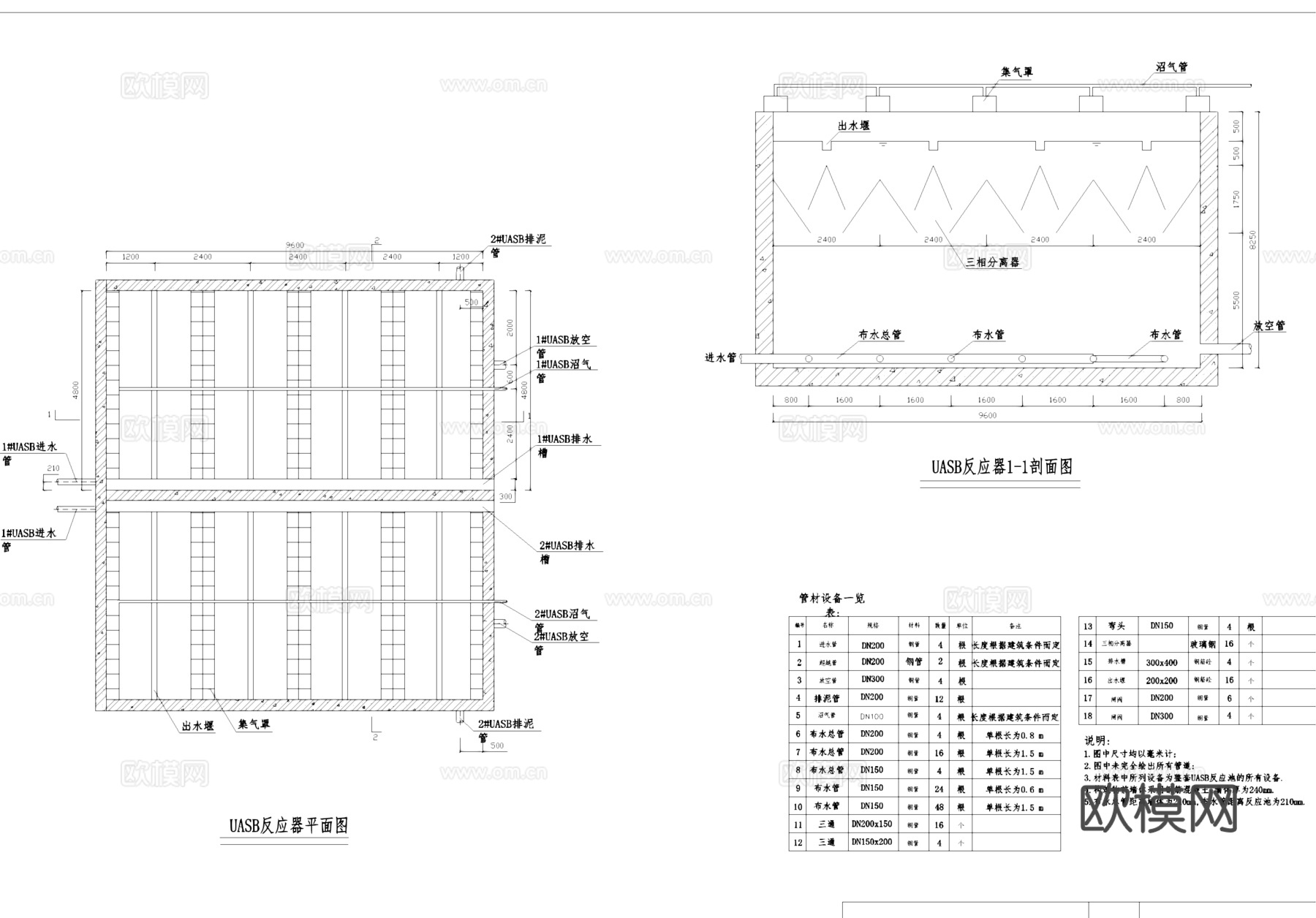 啤酒厂废水处理给排水工程CAD施工图集cad施工图