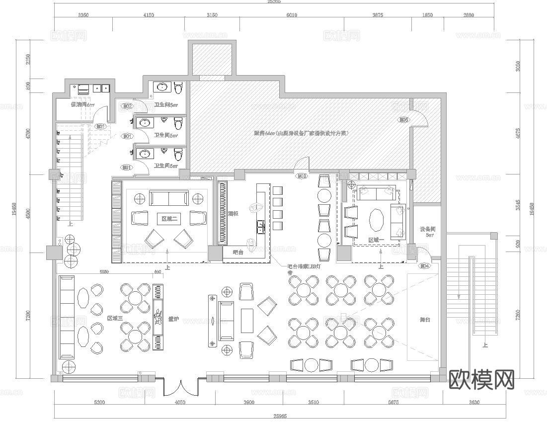 复古酒吧 最新全套施工图设计cad施工图