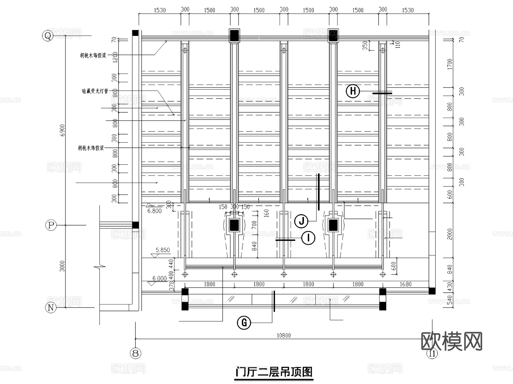 宾馆门厅室内装饰CAD施工图集cad施工图