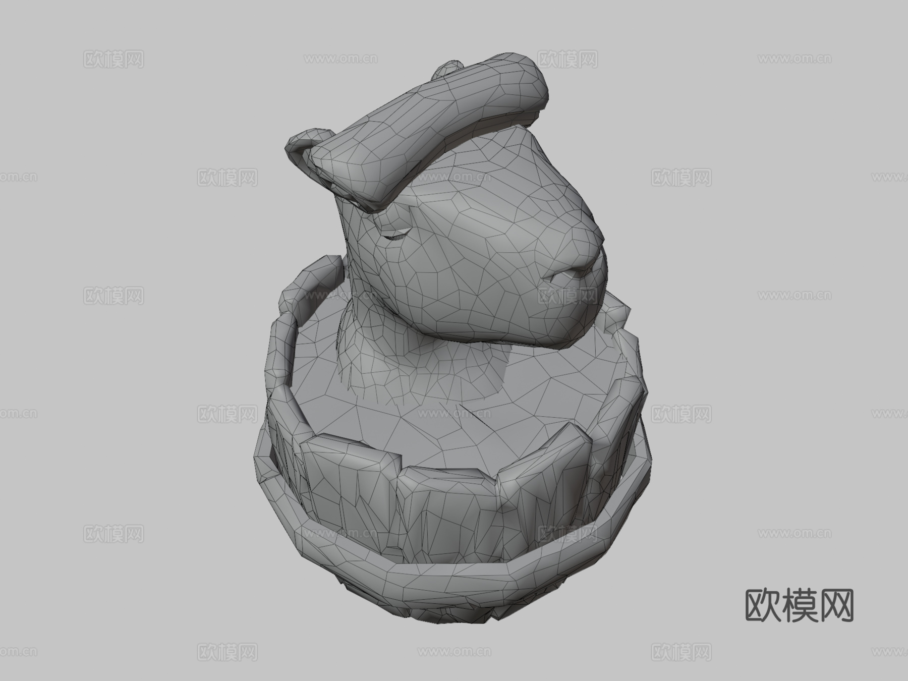 放松的水豚3d模型下载（渲染图3）