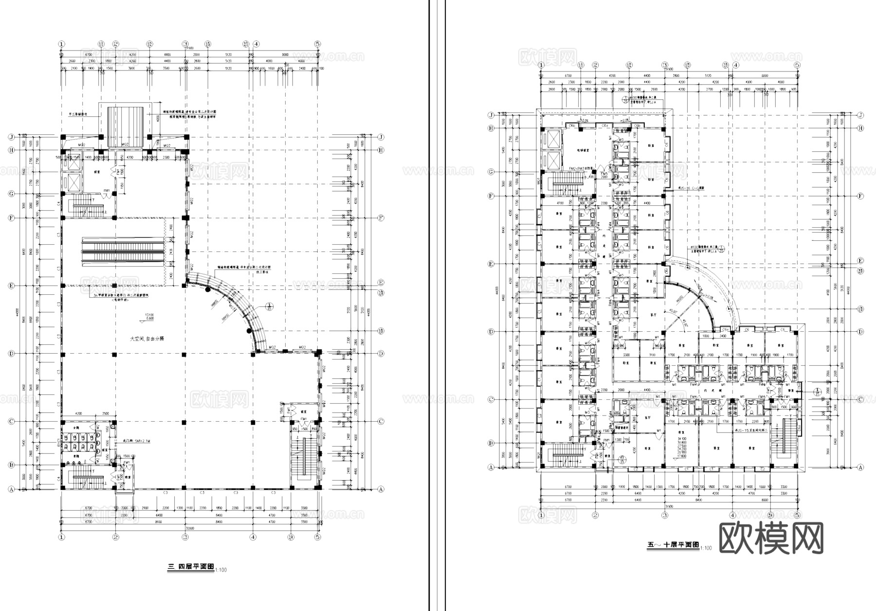 酒店建筑方案设计CAD施工图全套cad施工图