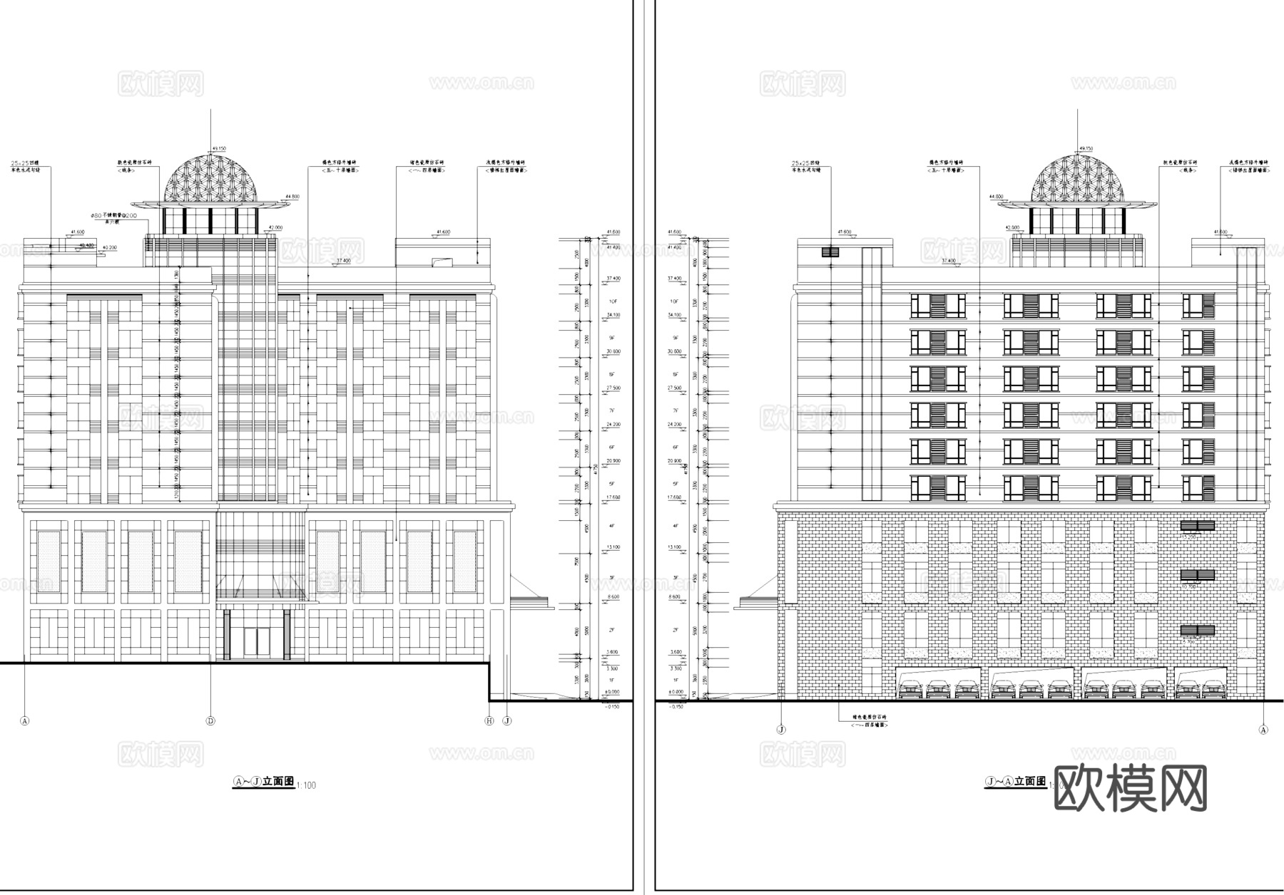 酒店建筑方案设计CAD施工图全套cad施工图
