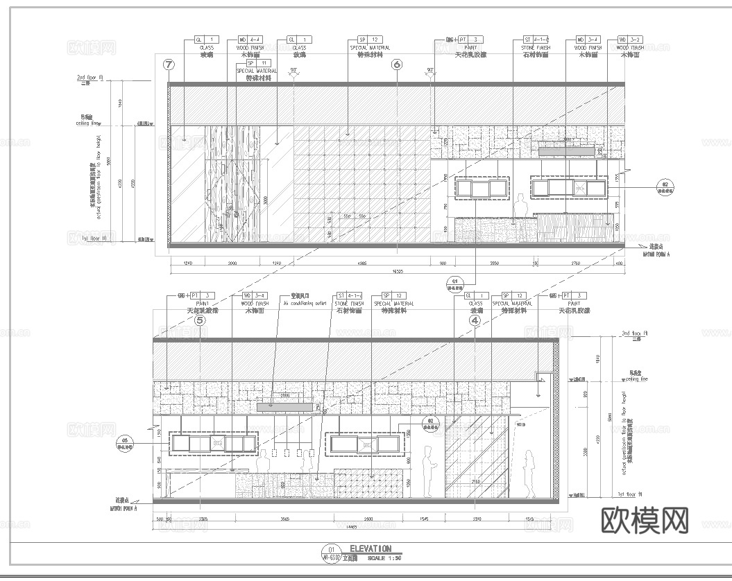 1500平特色餐厅 最新全套施工图设计cad施工图