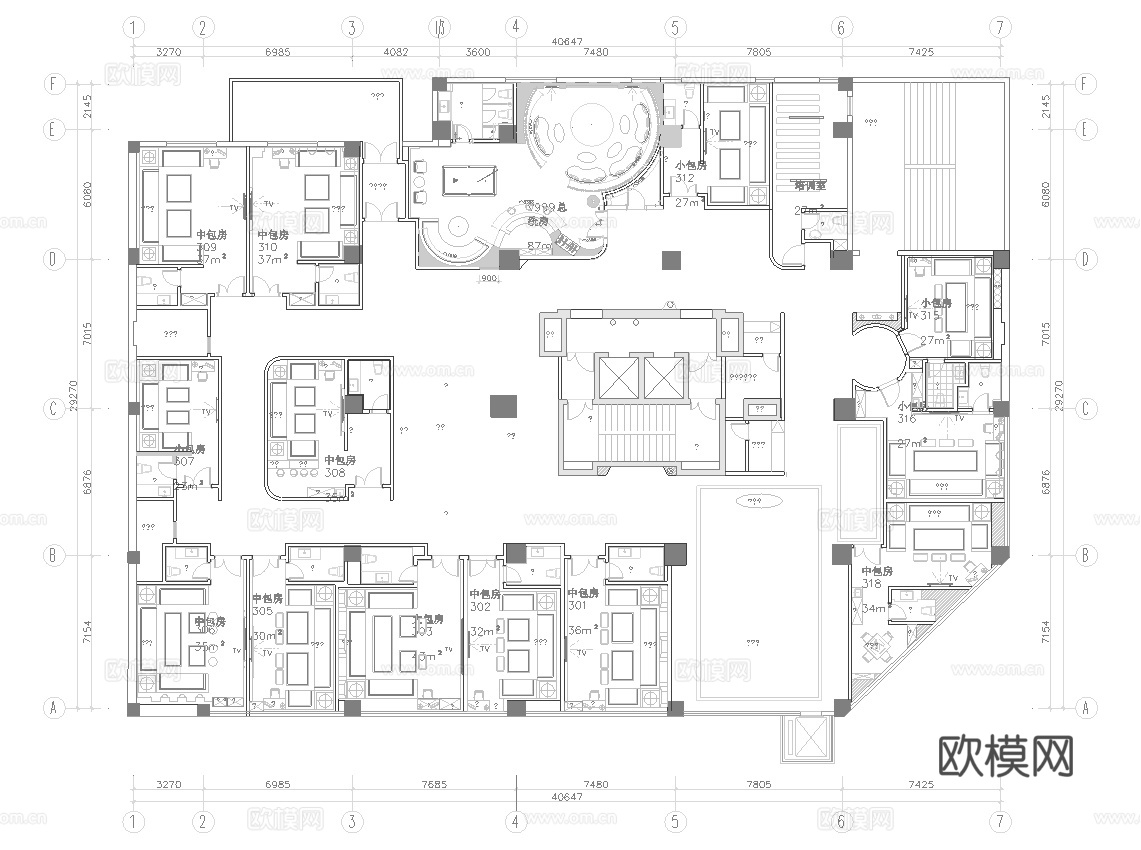 高档KTV酒吧  最新全套施工图设计cad施工图