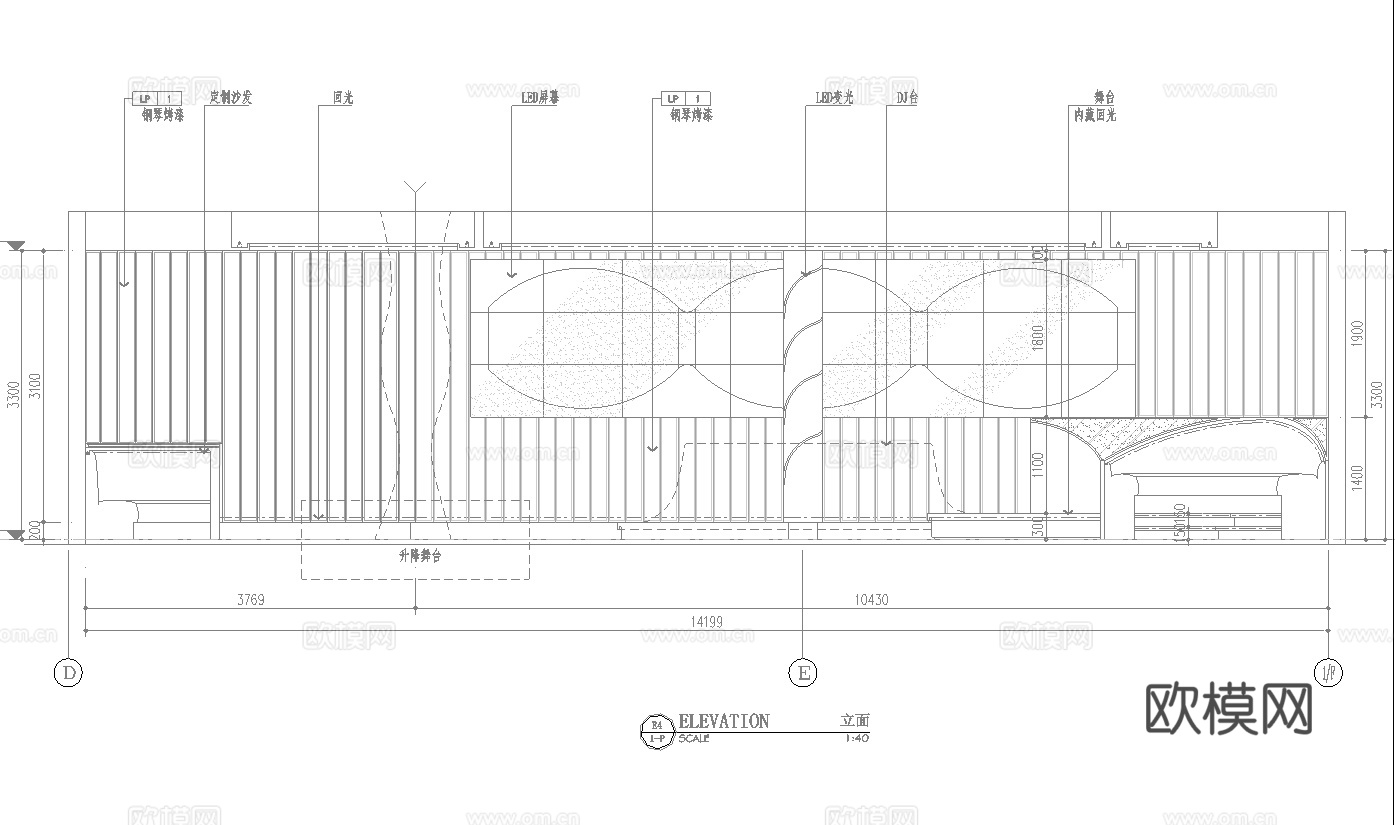 高档时尚酒吧  最新全套施工图设计cad施工图