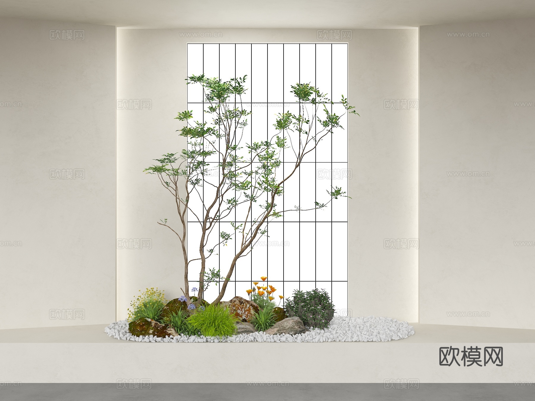 室内景观 室内小景 缝隙景观 室内造景 室内植物 庭院景观su模型