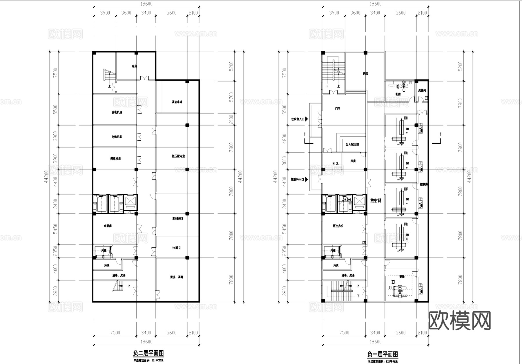 昆明东川中医医院综合楼建筑平立剖面CAD施工图cad施工图