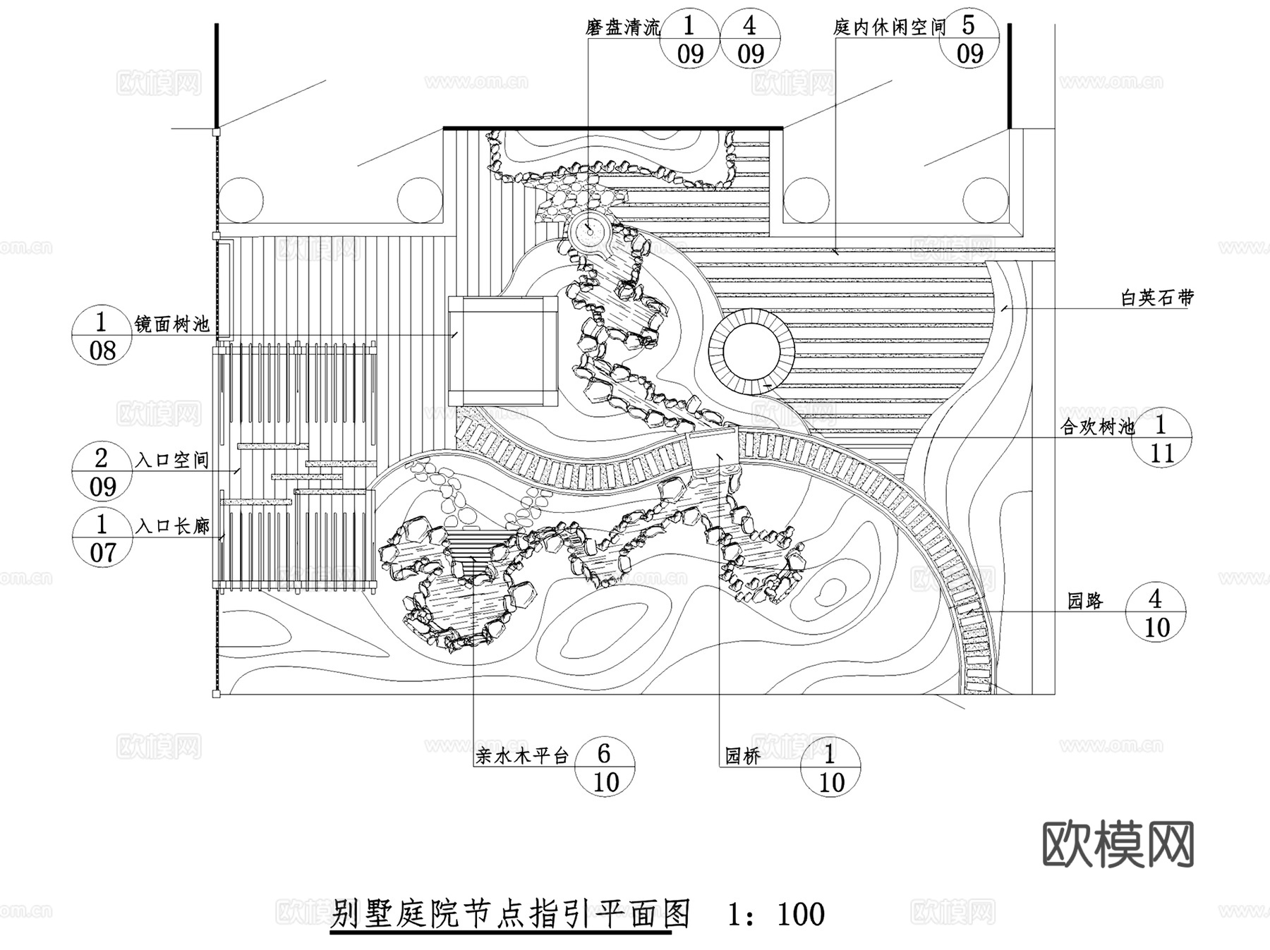 别墅小庭院景观CAD施工图集cad施工图