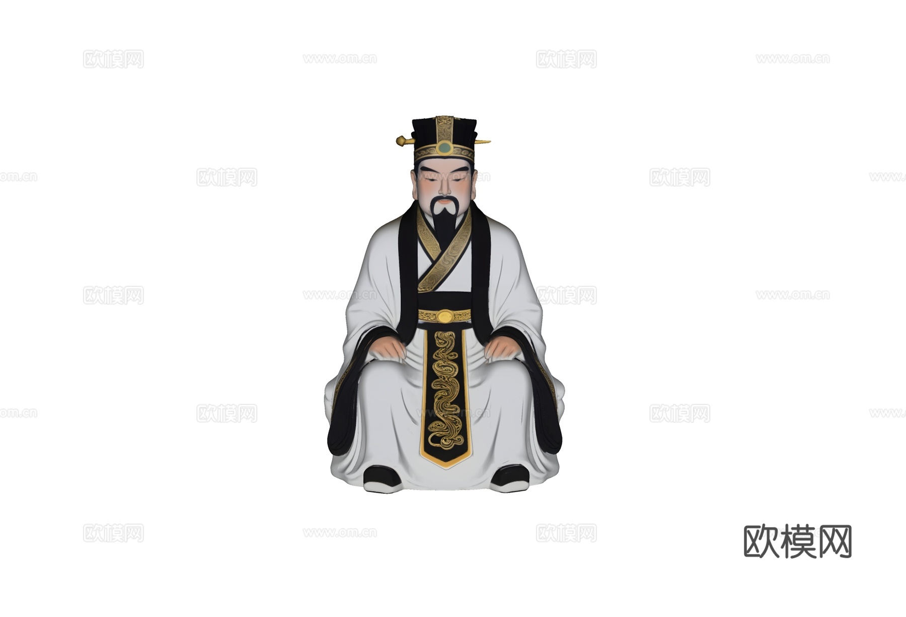 秦始皇玻璃钢雕塑美陈摆件su模型