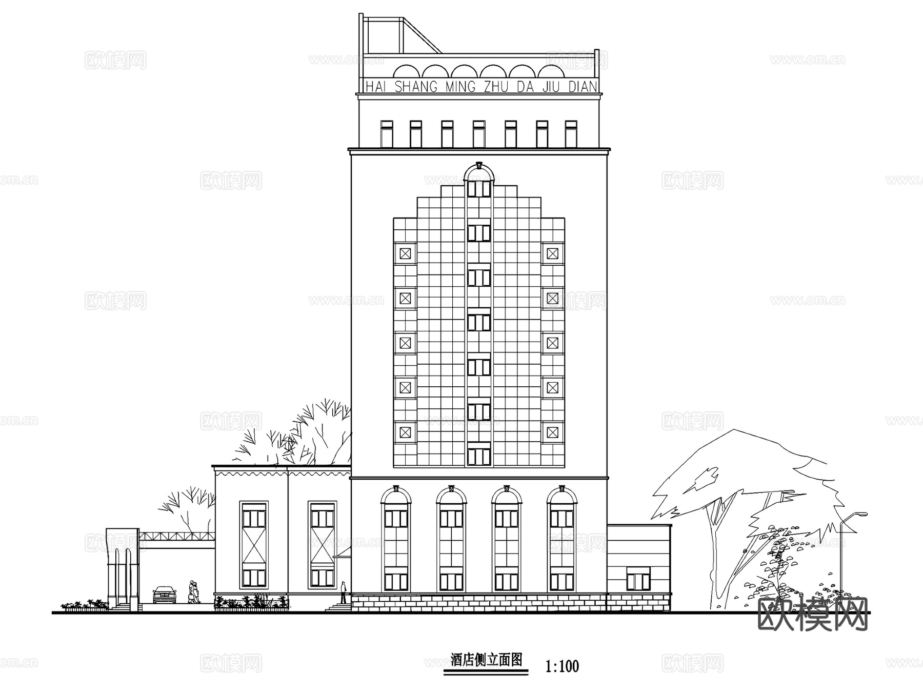 海上明珠酒店规划及建筑CAD施工图集cad施工图
