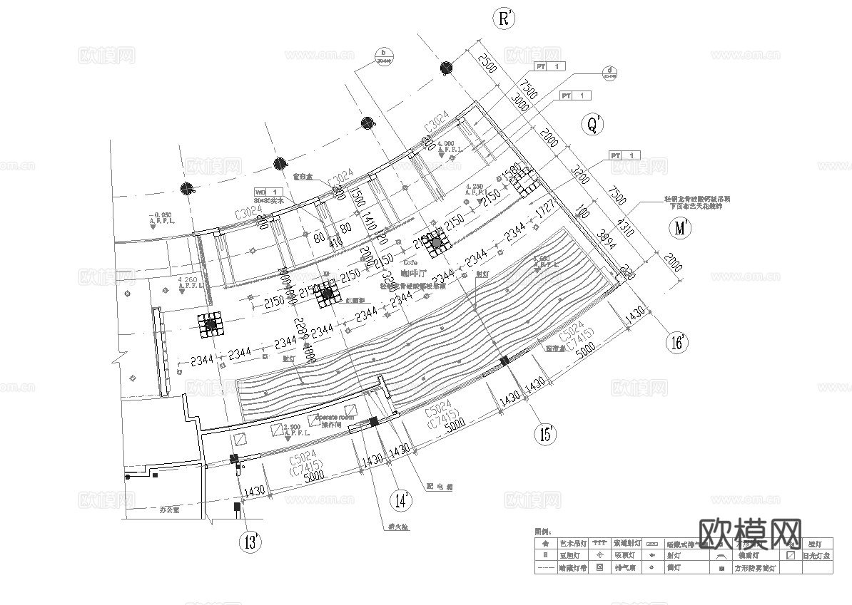 咖啡厅 最新全套施工图设计cad施工图