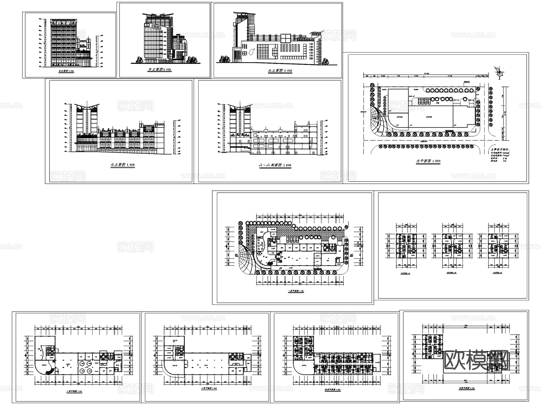 风云大酒店建筑CAD施工图集cad施工图
