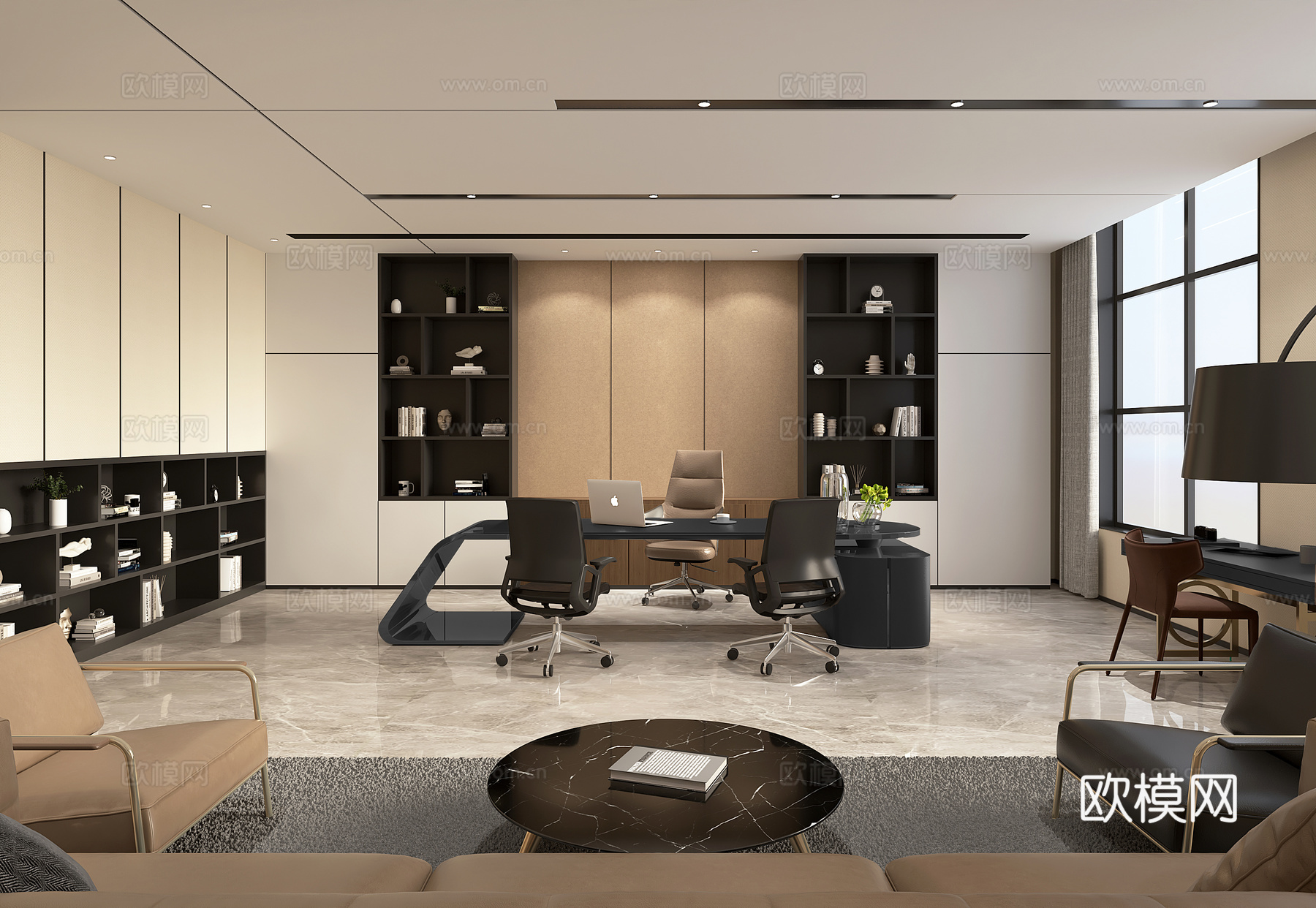 总经理 董事长 办公室 最新全套施工图设计cad施工图