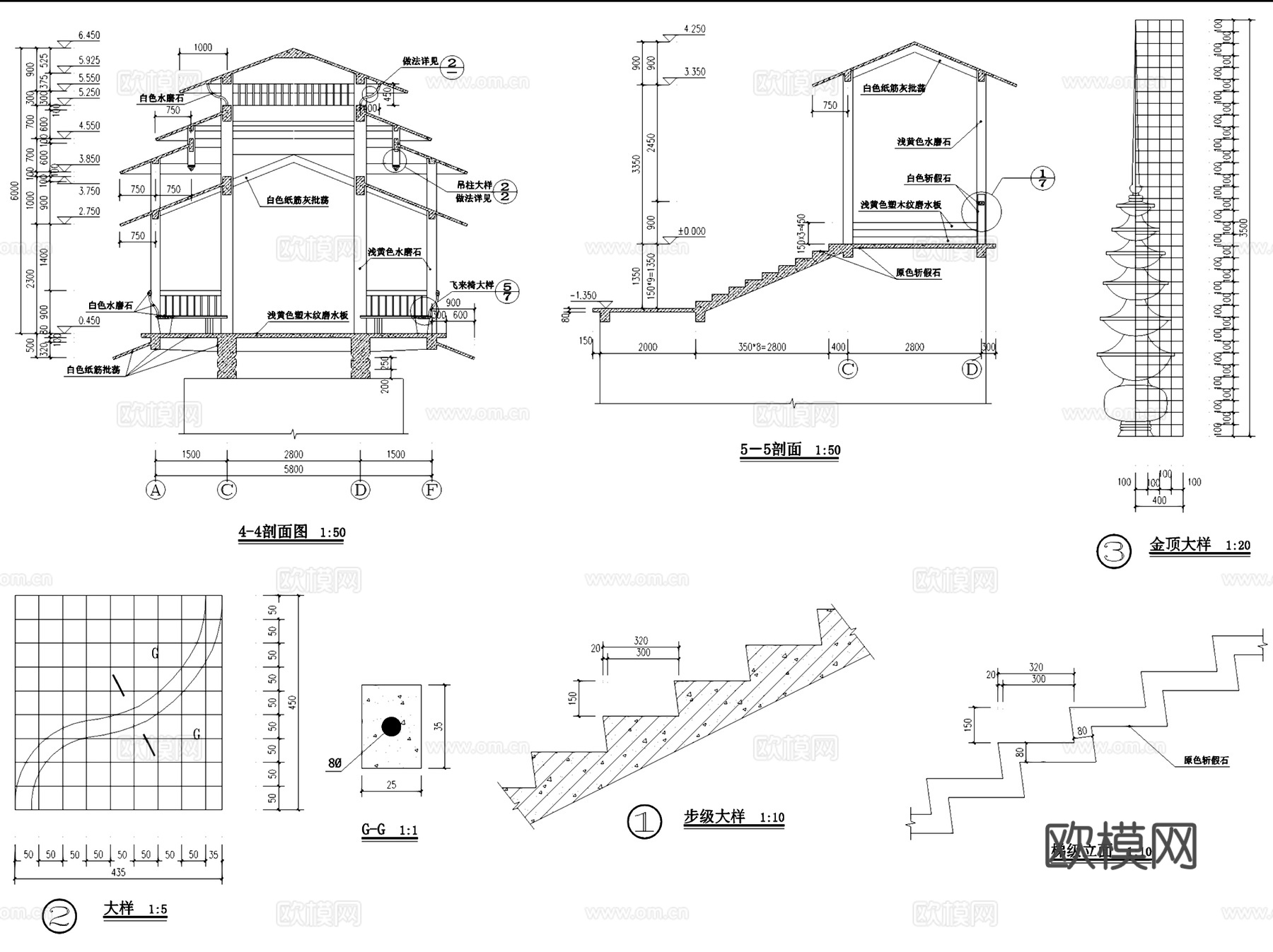 风雨廊桥大样详图景观CAD施工图cad施工图