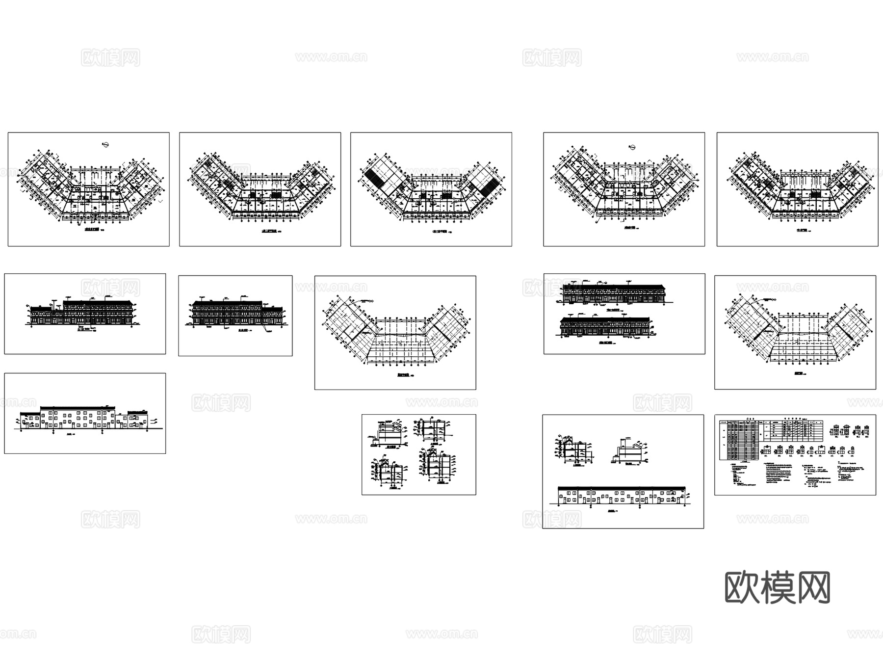仿古商业街建筑CAD施工图集cad施工图