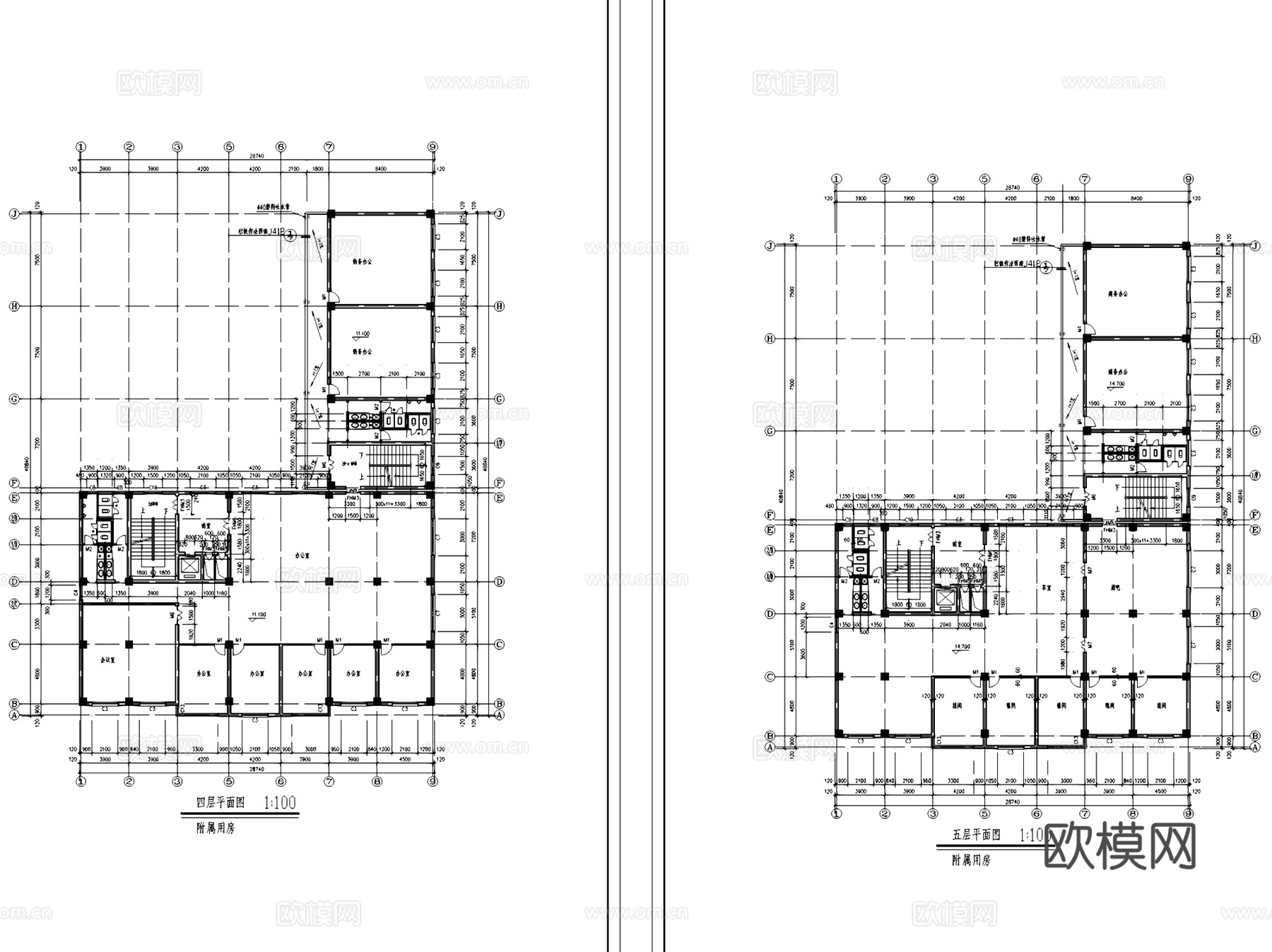 金沙江大酒店及附属用房建筑CAD施工图集cad施工图