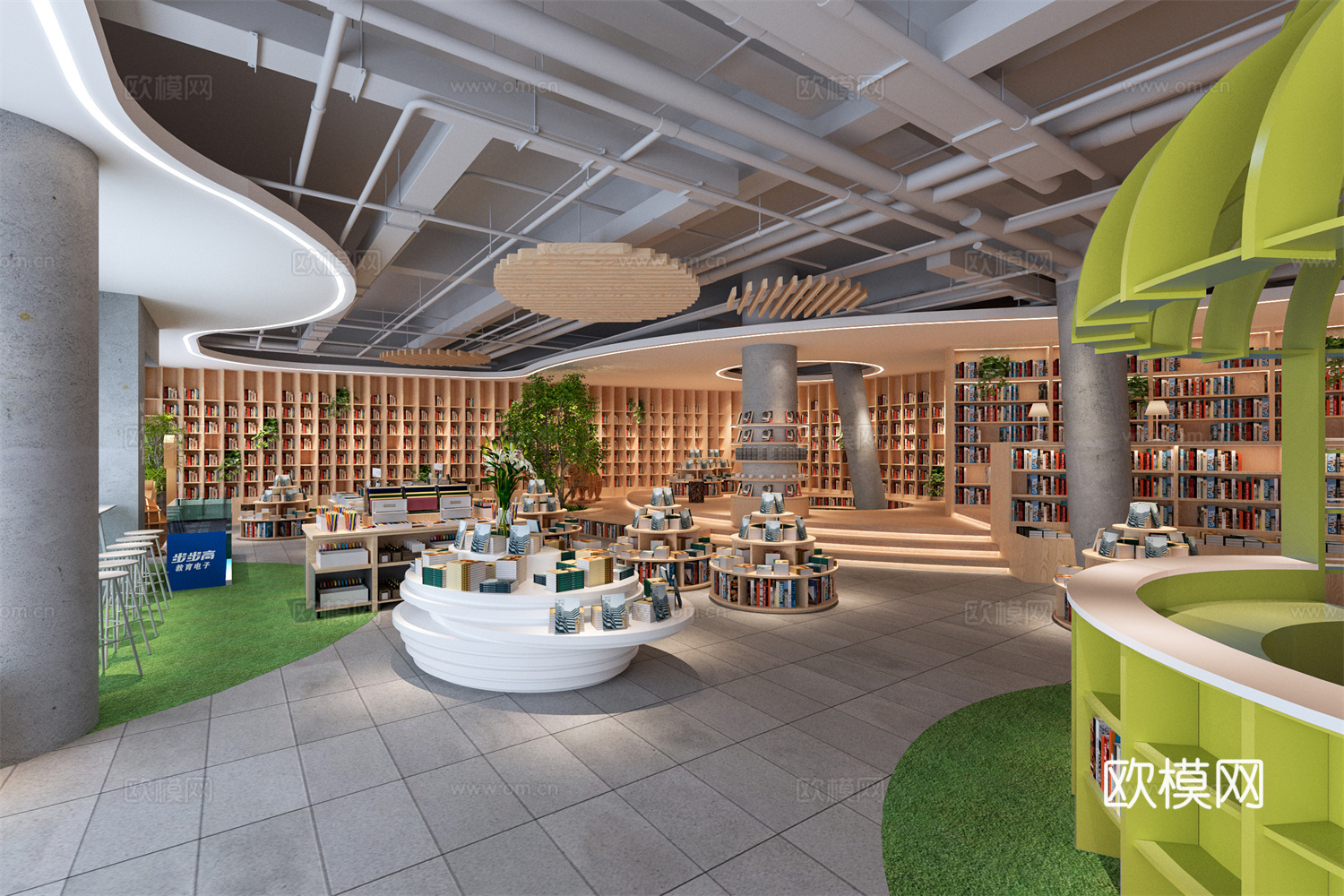 图书馆 书咖 最新全套施工图设计cad施工图