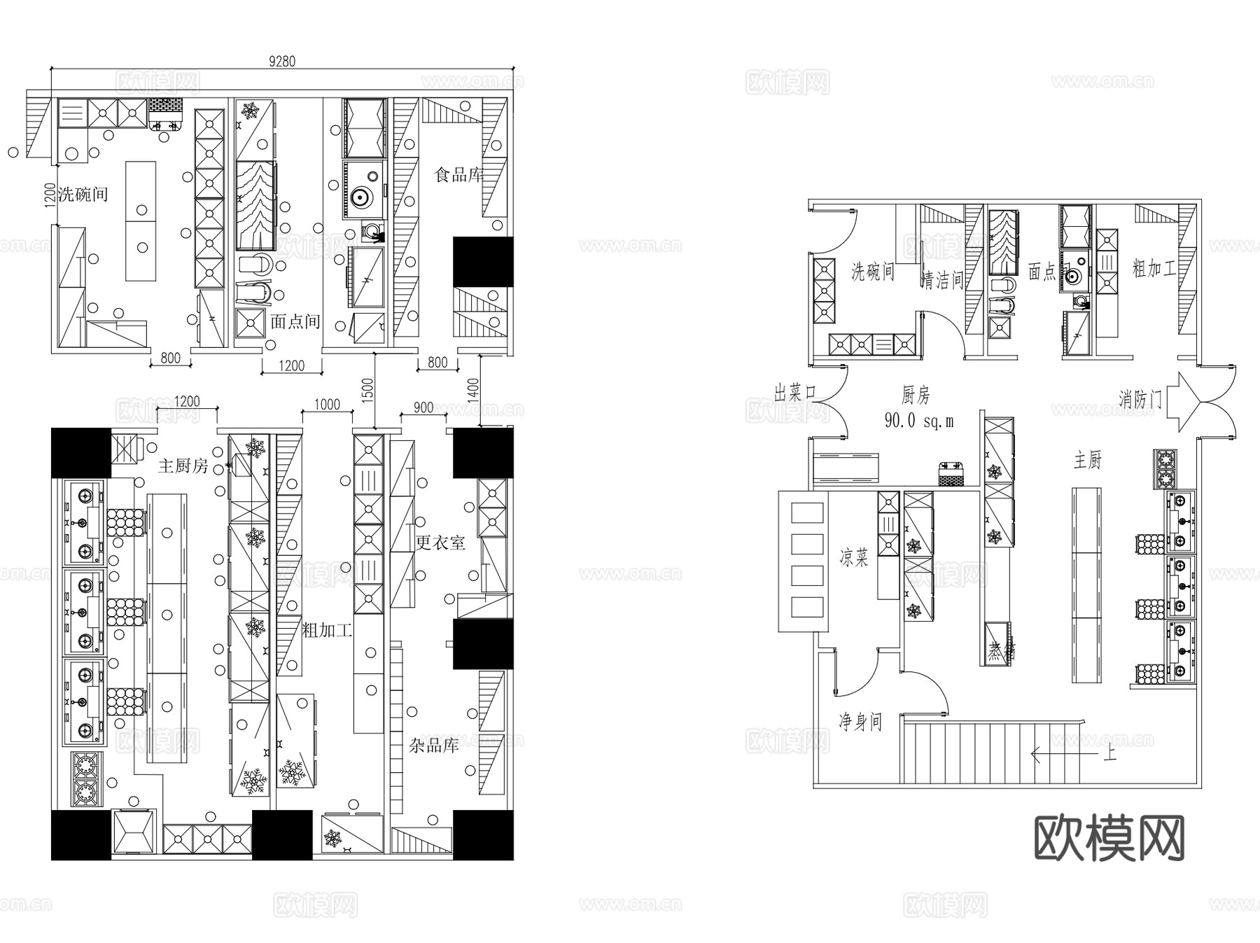 餐饮空间室内装饰家具图块CAD施工图集cad施工图