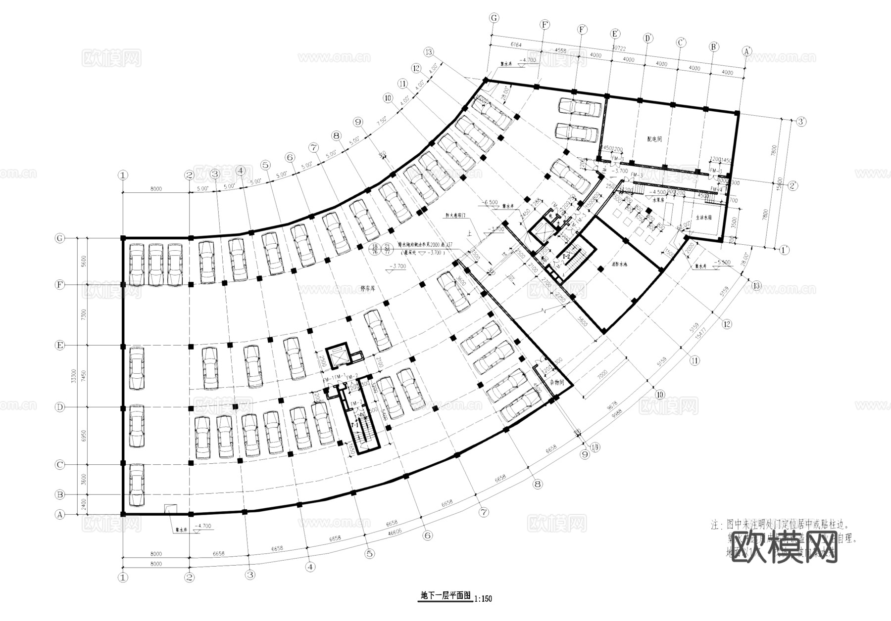 底层商业办公高层公寓综合楼建筑CAD施工图集cad施工图