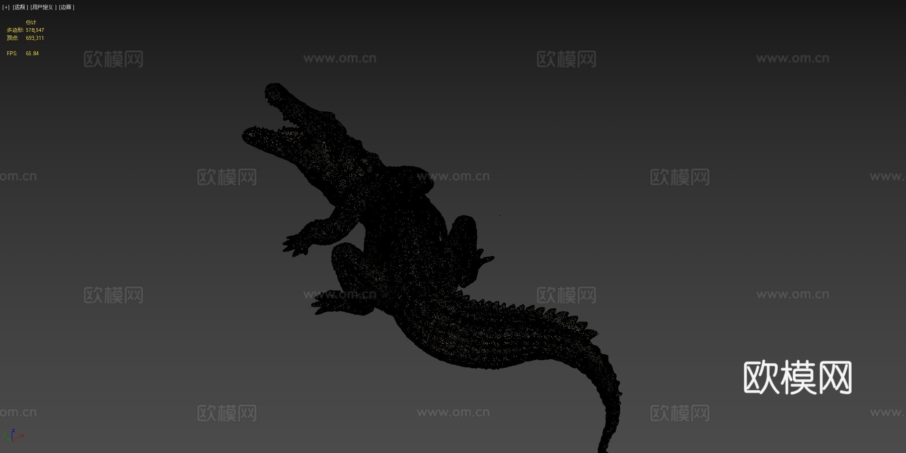 尼罗鳄3d模型下载（渲染图4）