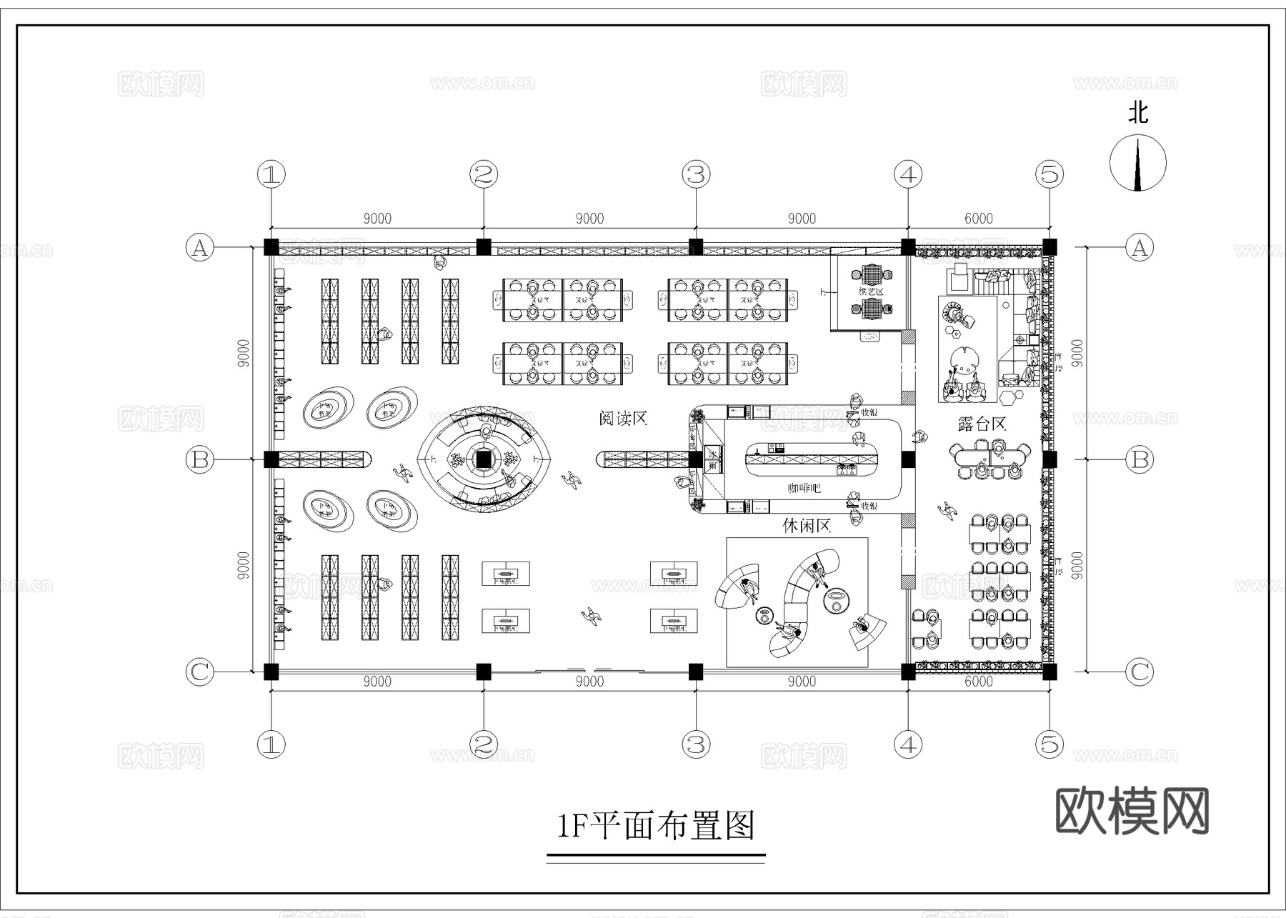 图书馆 最新平面施工图设计cad施工图