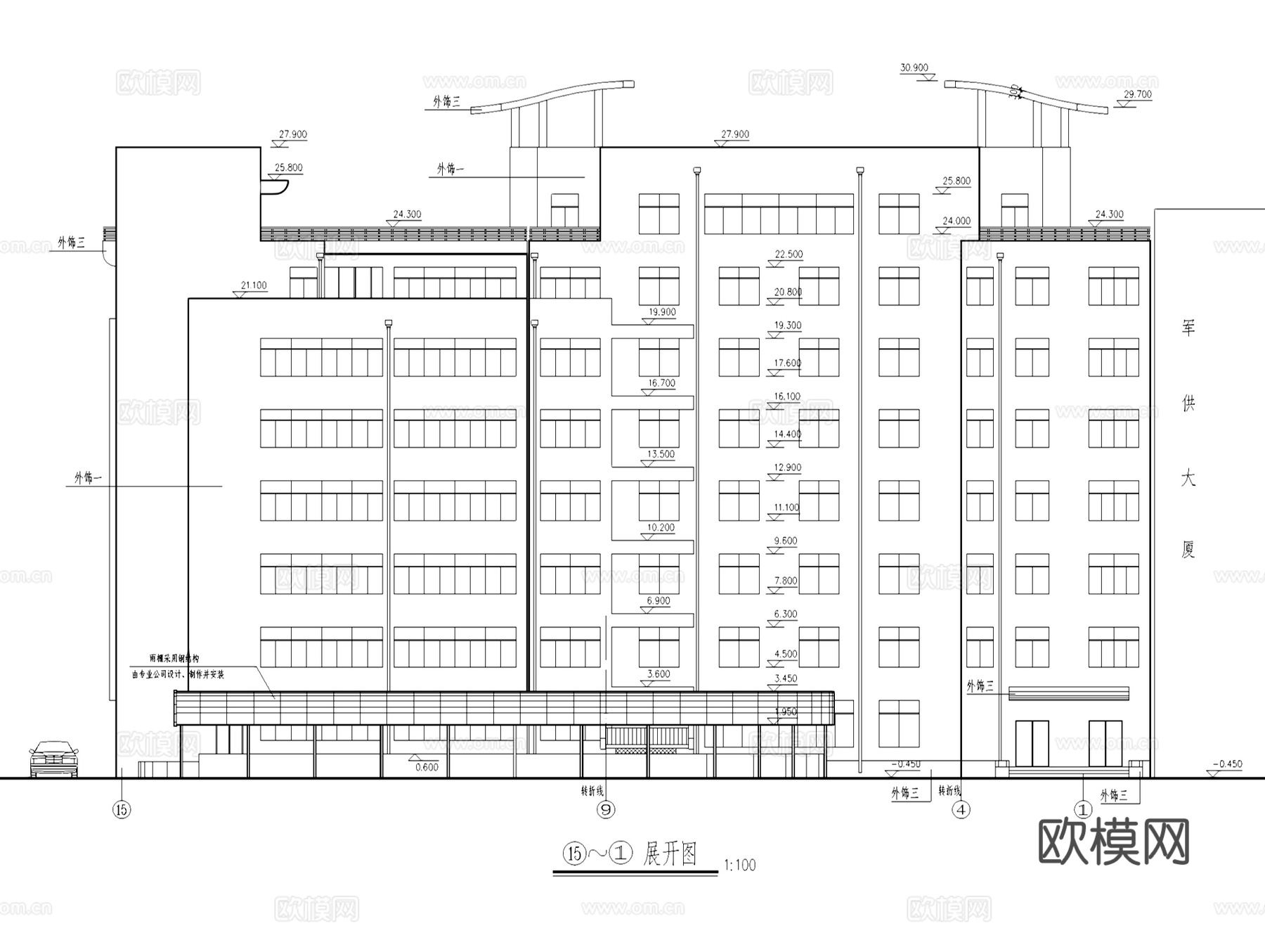 酒店旅馆宾馆建筑CAD施工图集cad施工图