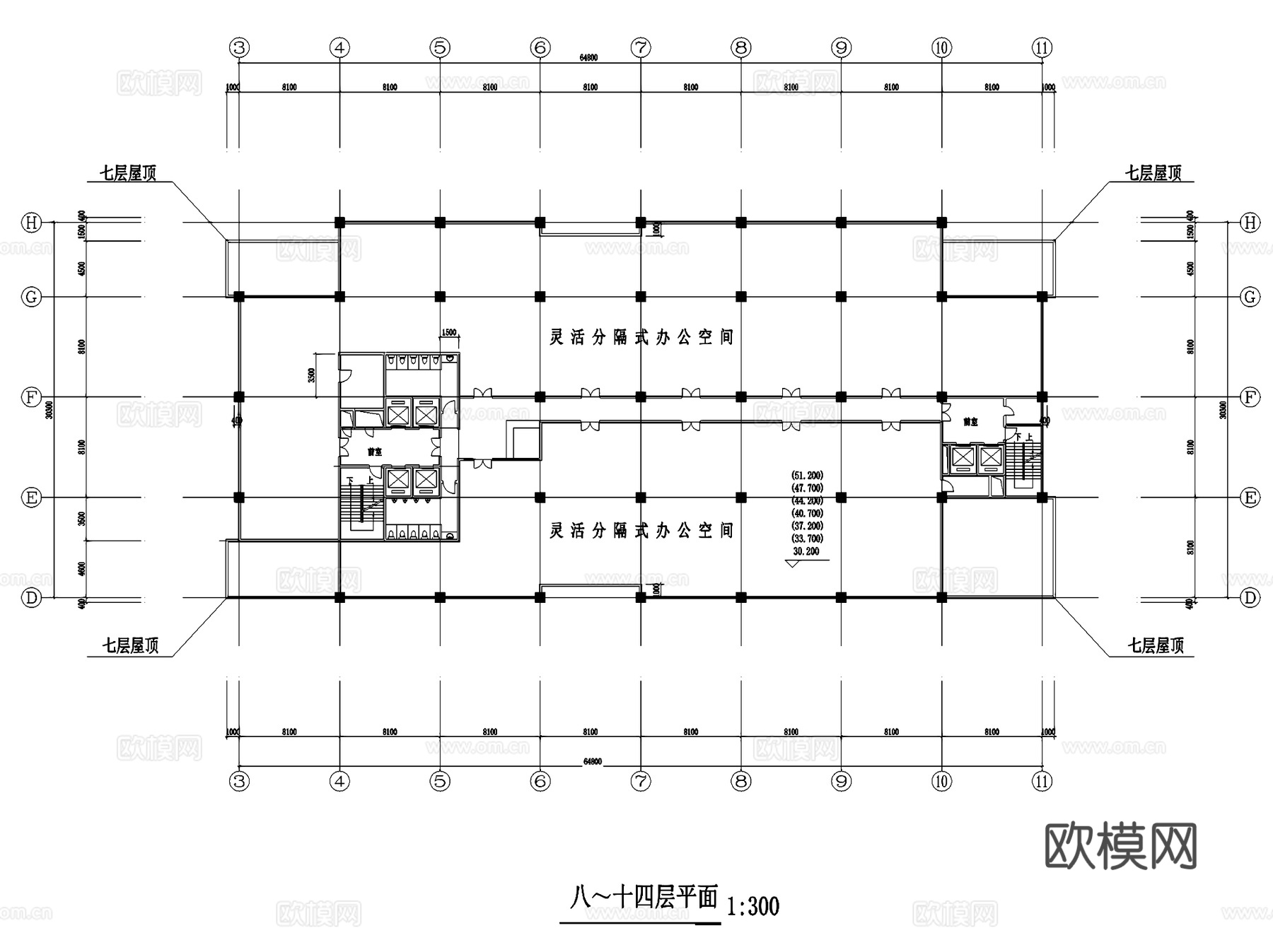 底商高层写字楼办公建筑CAD施工图集cad施工图