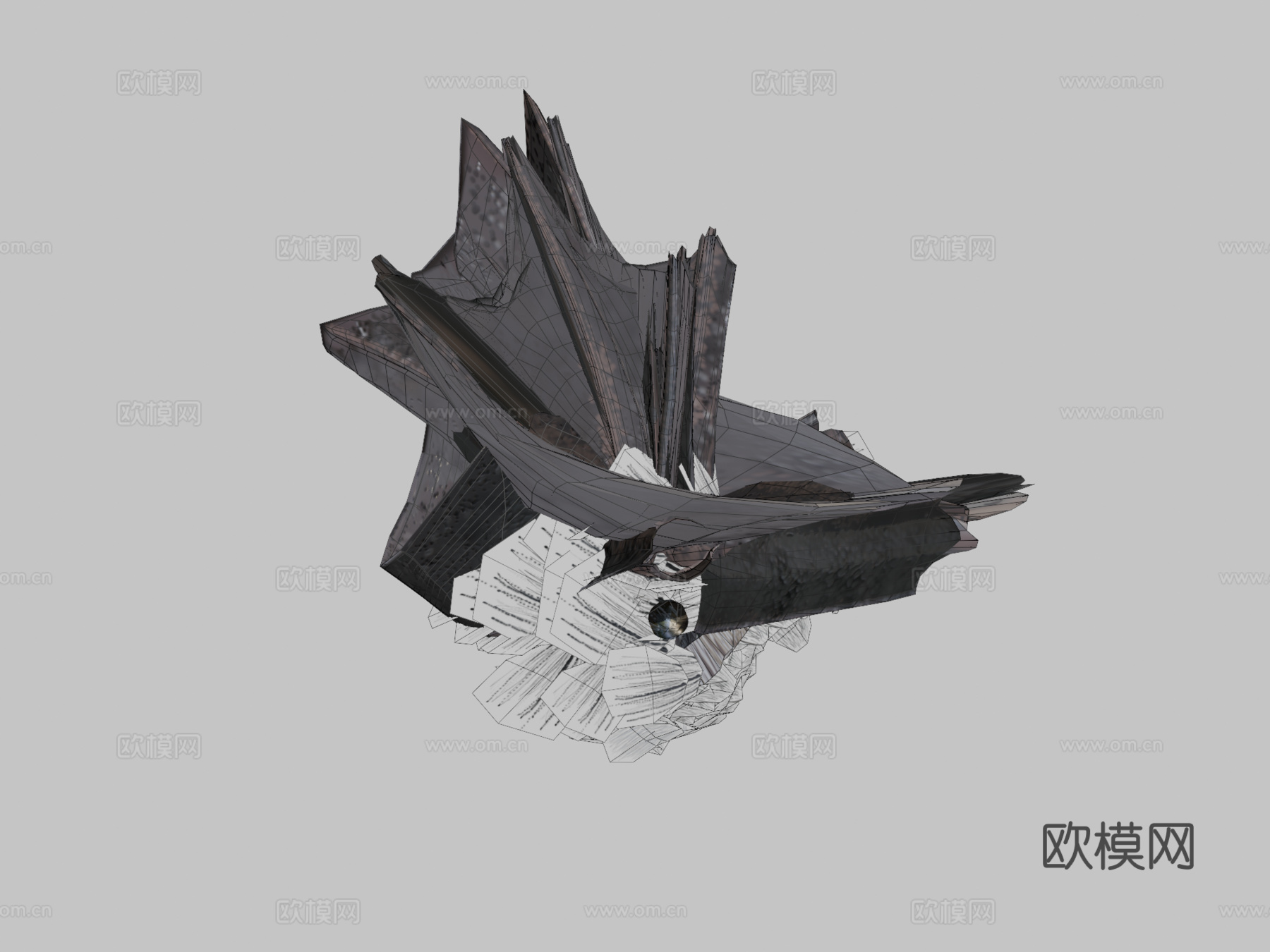 普通吸血蝠圆头叶口蝠3d模型下载（渲染图2）