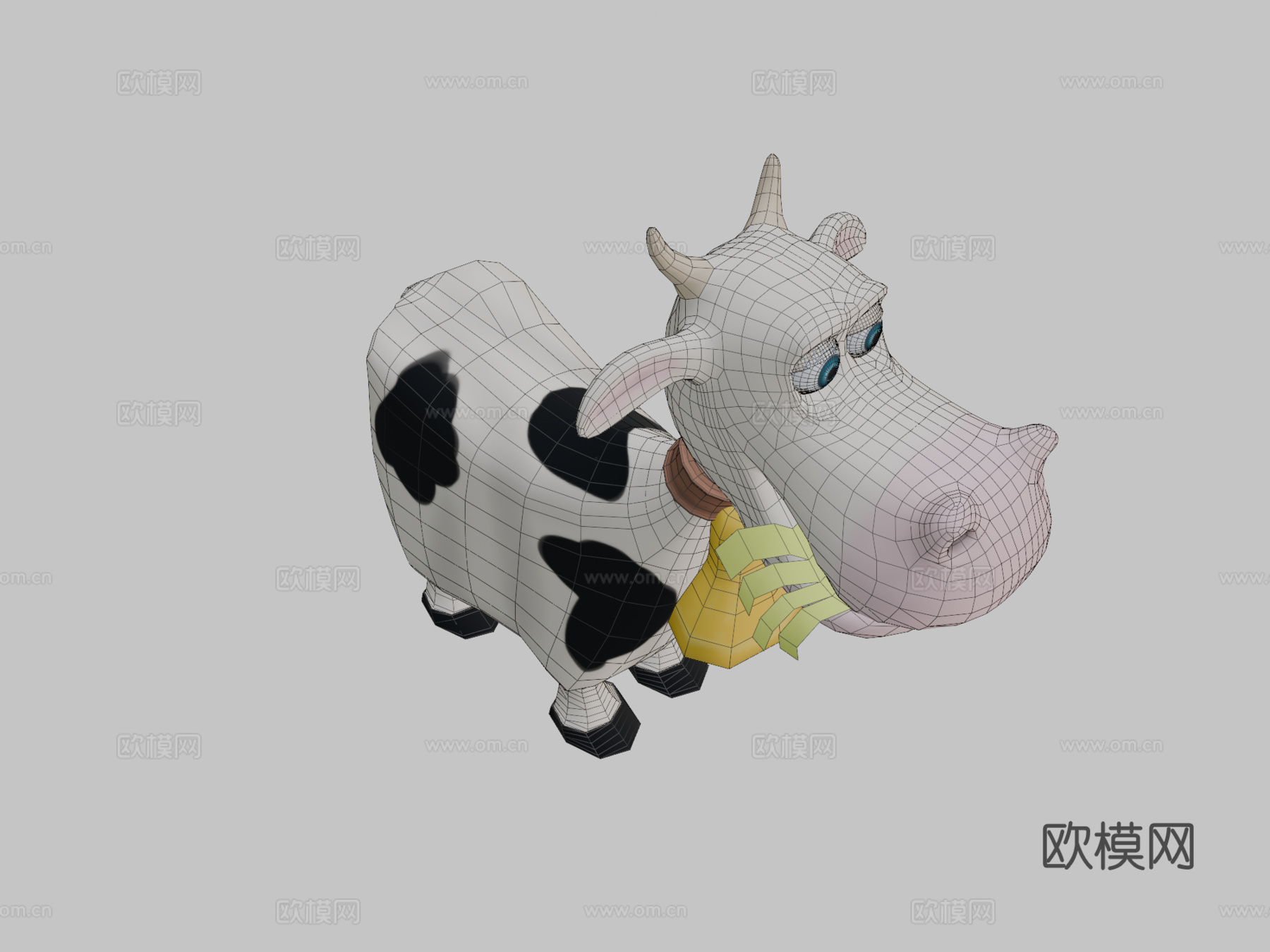 卡通奶牛3d模型下载（渲染图2）