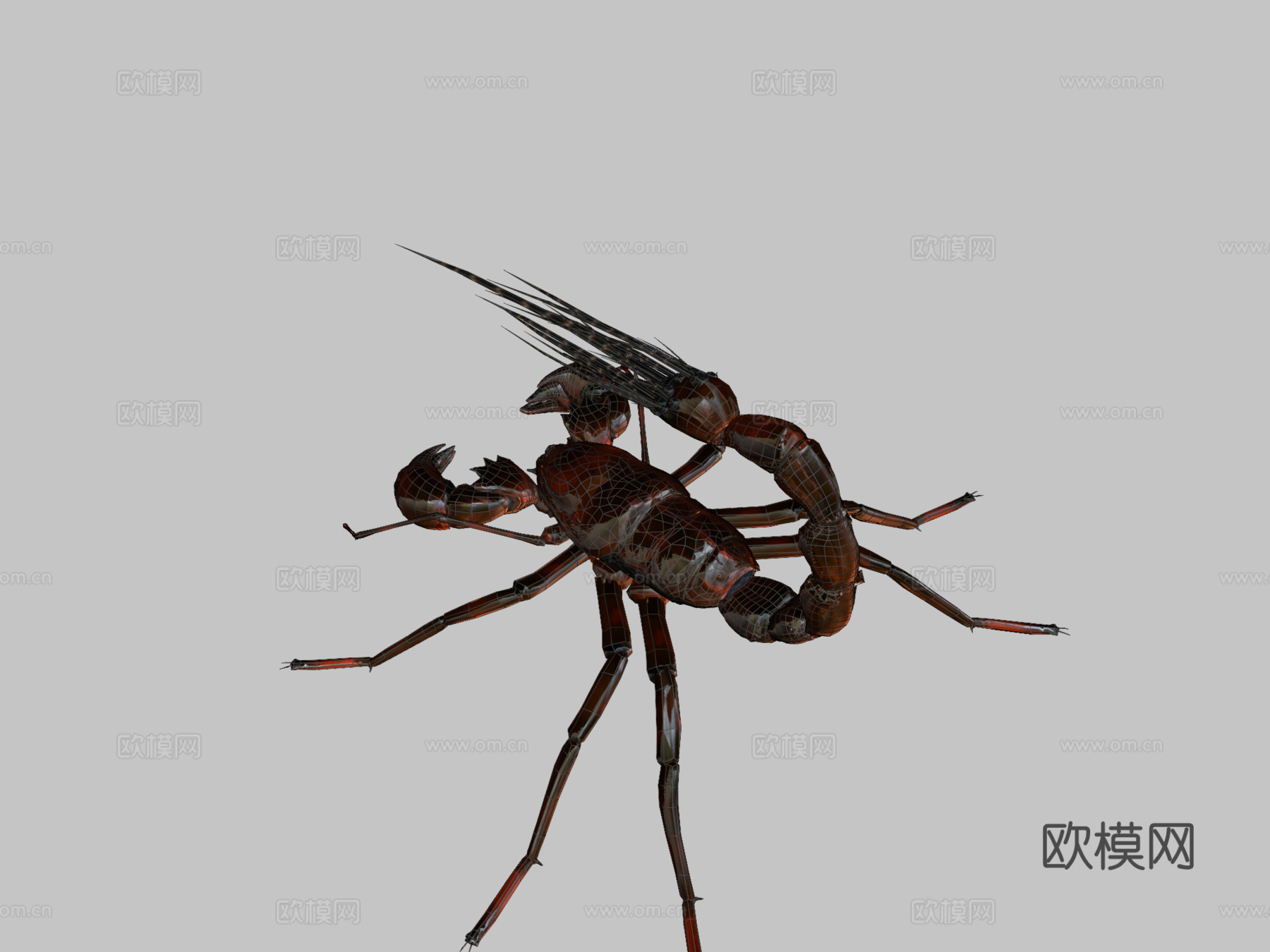 射击蝎子3d模型下载（渲染图2）