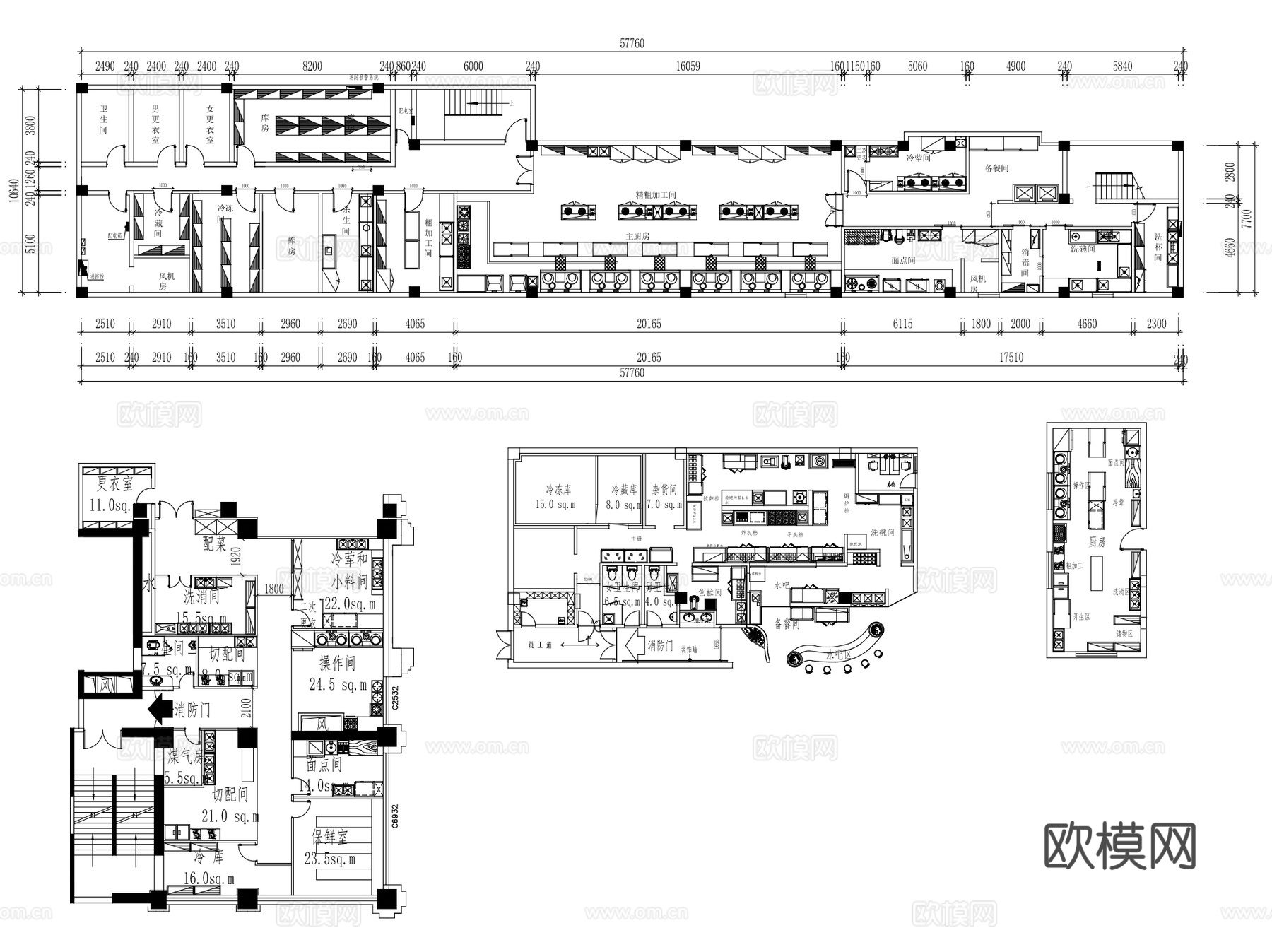 餐饮空间室内装饰家具图块CAD施工图集cad施工图