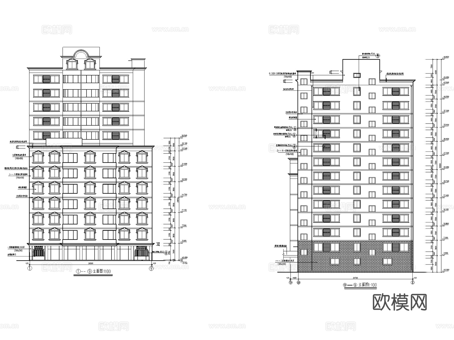 金沙江大酒店及附属用房建筑CAD施工图集cad施工图