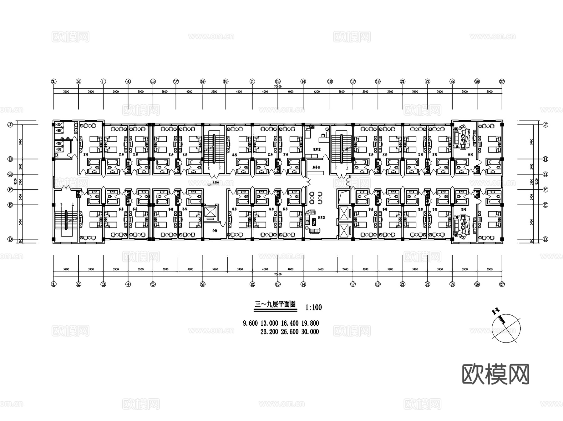 海上明珠酒店规划及建筑CAD施工图集cad施工图