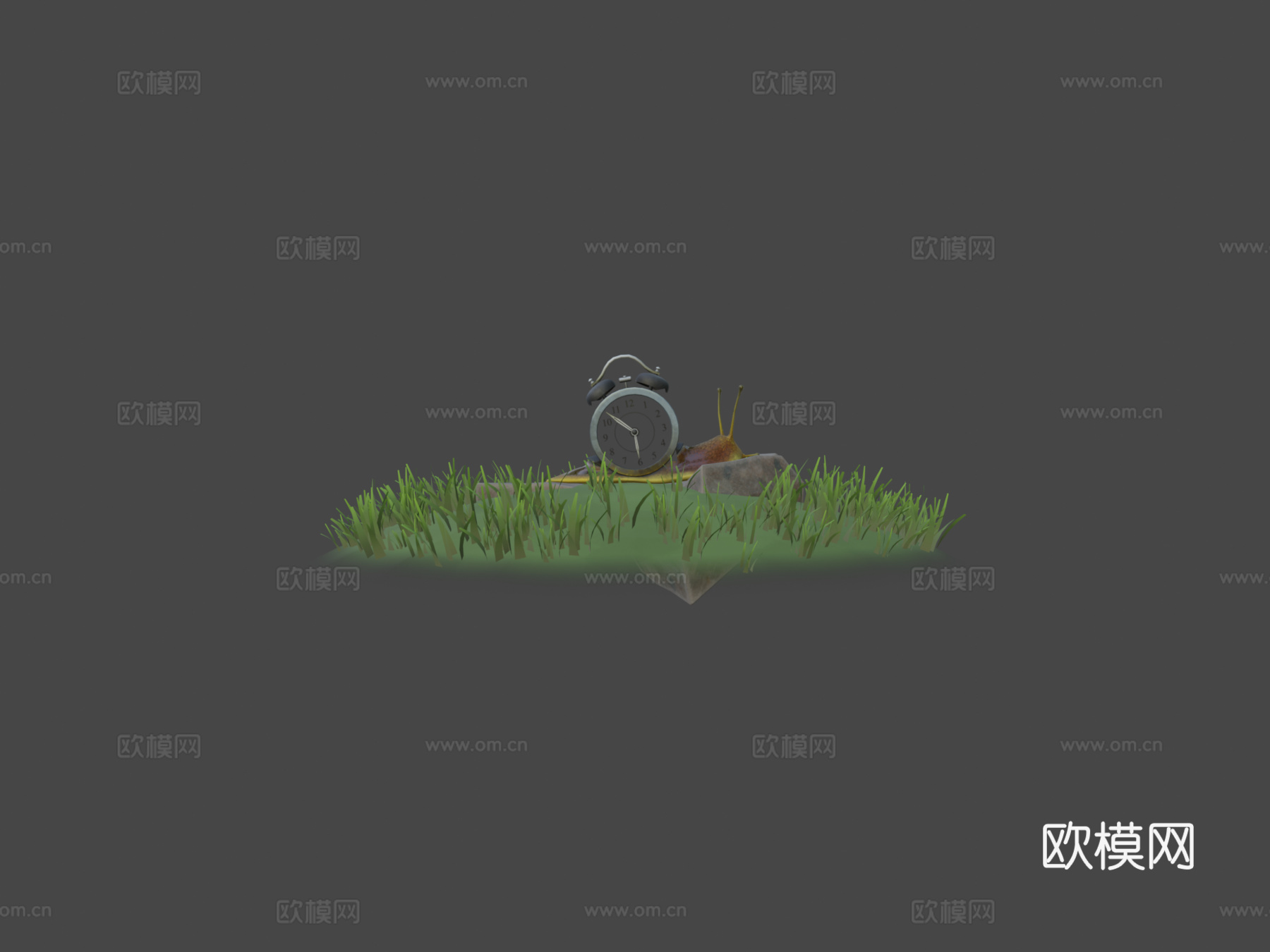 时钟蜗牛3d模型下载（渲染图6）