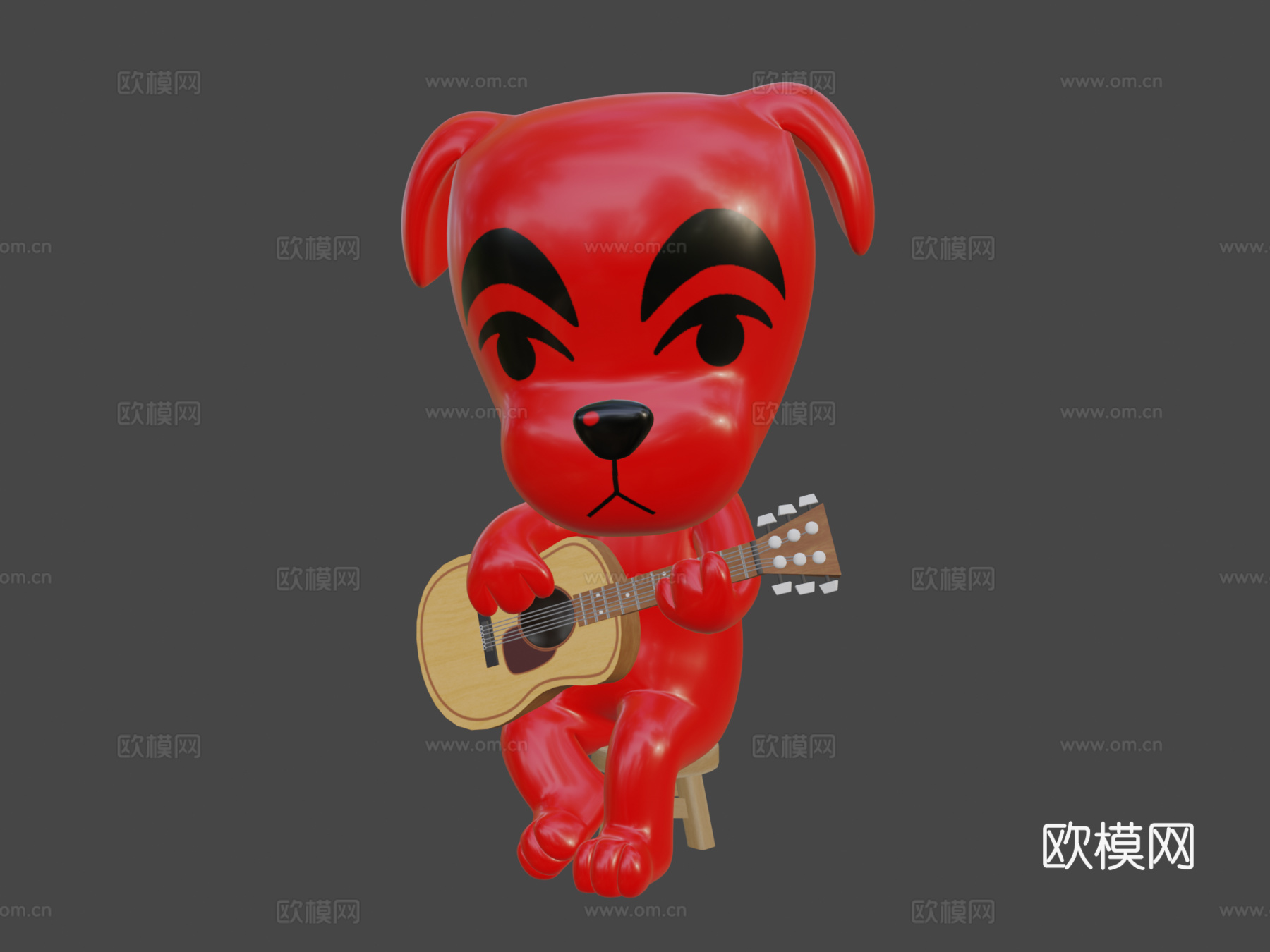 KK滑手  动物森友会3d模型下载（渲染图8）