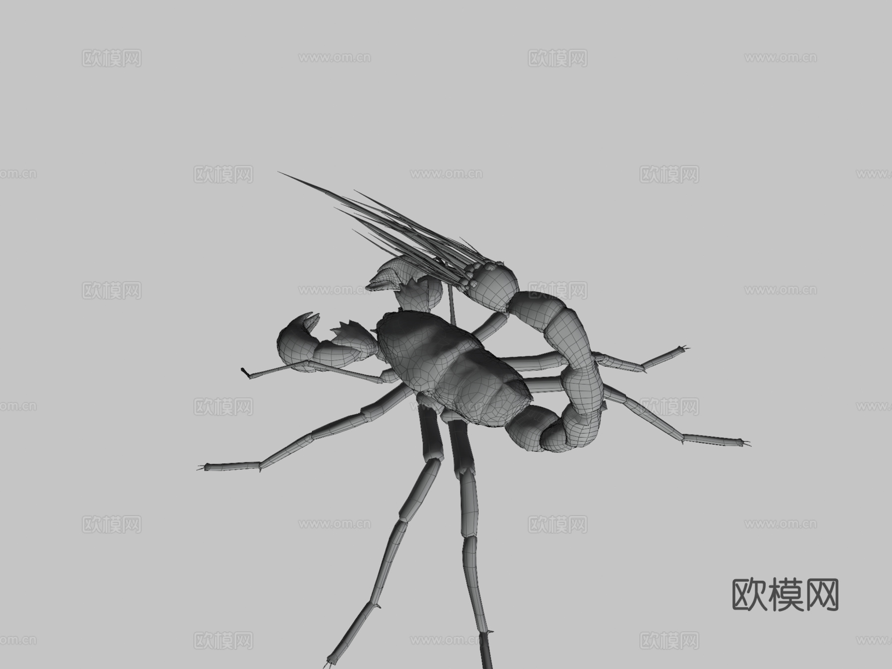 射击蝎子3d模型下载（渲染图3）