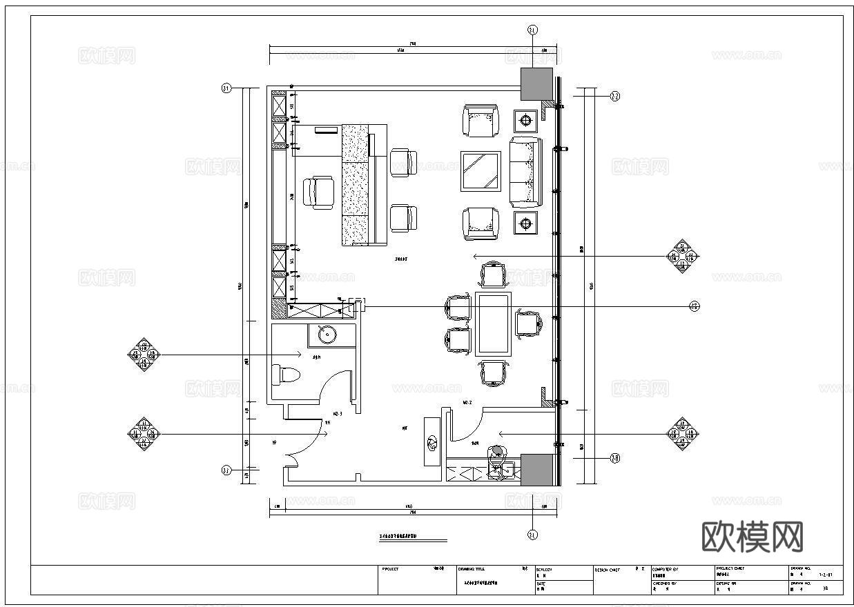 董事长 总经理 办公室 最新全套施工图设计cad施工图