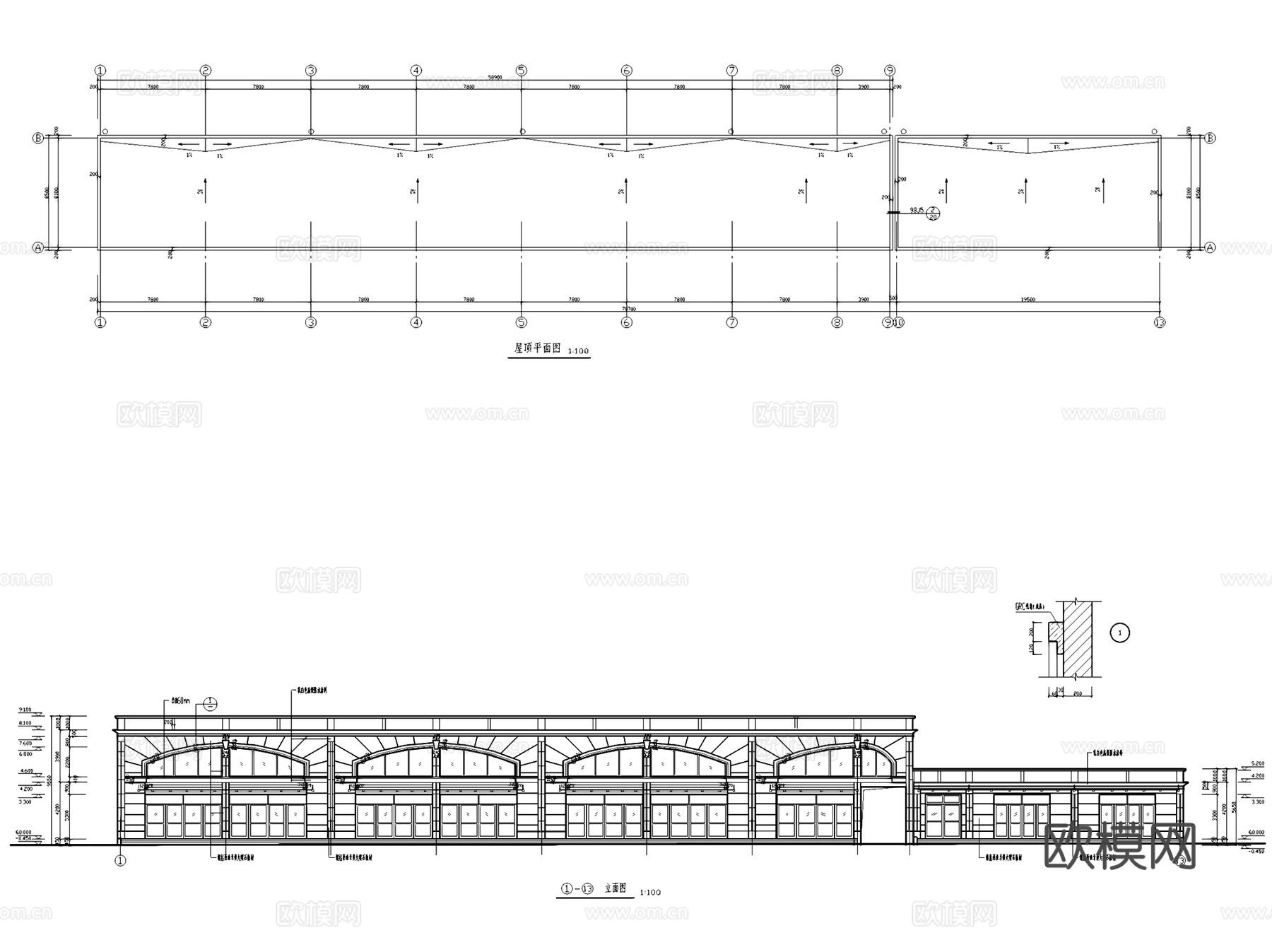 二层商业楼建筑CAD施工图集cad施工图
