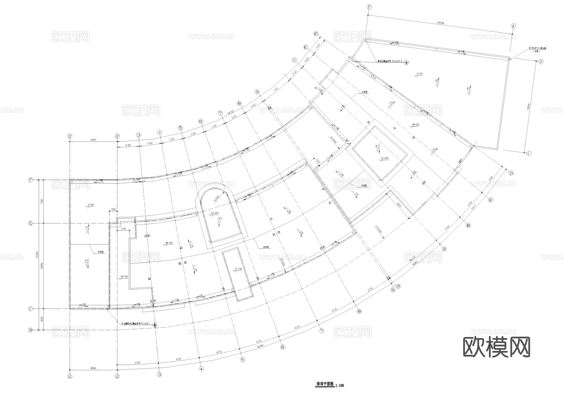 底层商业办公高层公寓综合楼建筑CAD施工图集cad施工图