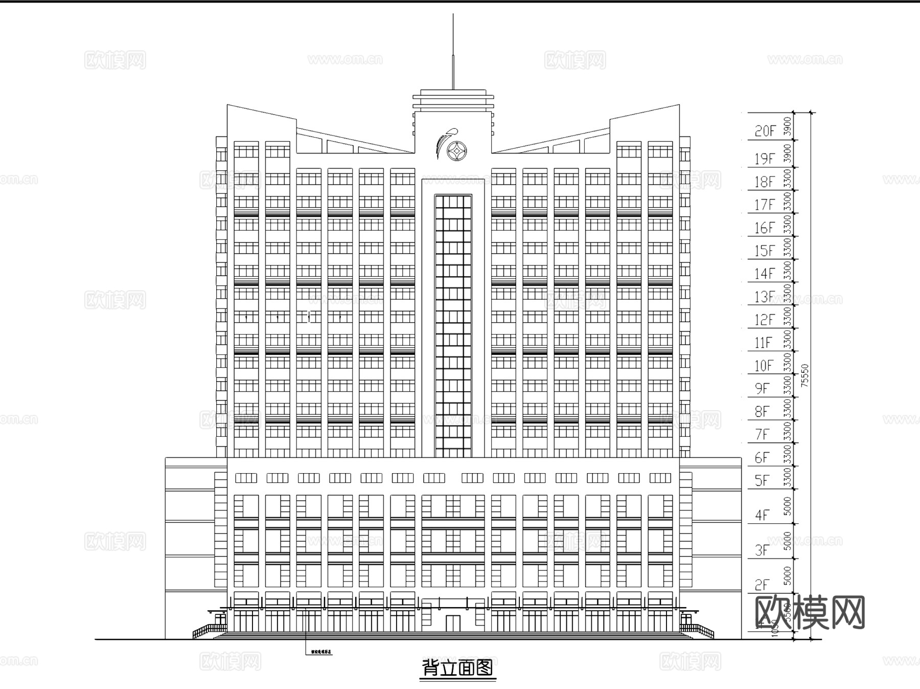 福湖大酒店建筑CAD施工图集cad施工图