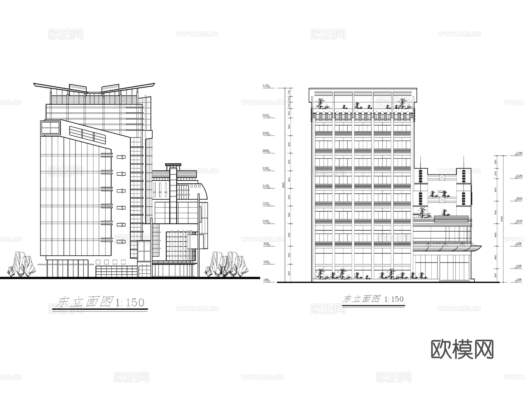 风云大酒店建筑CAD施工图集cad施工图