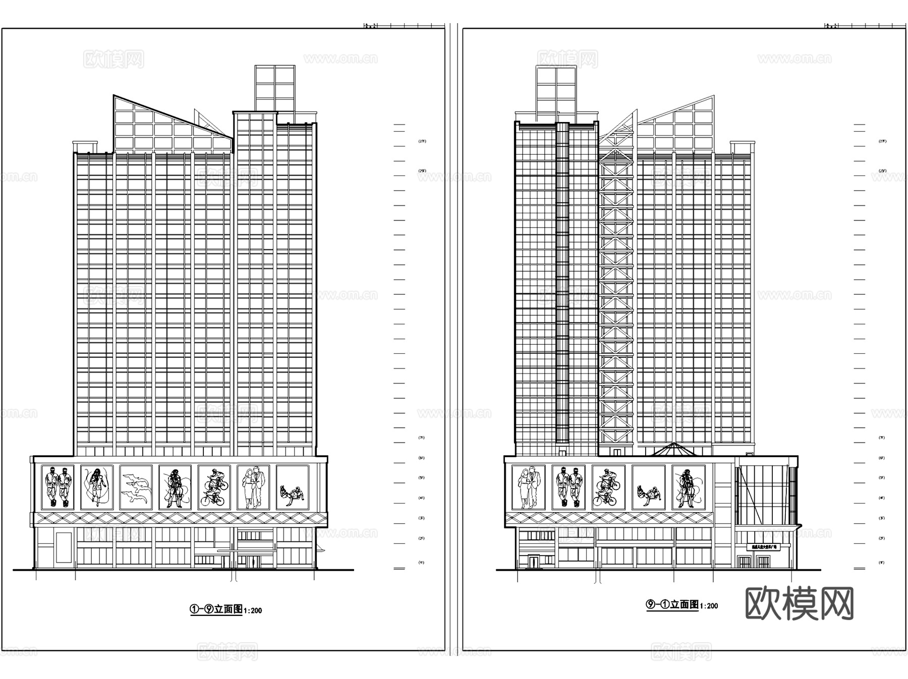 高层商场综合商业建筑CAD施工图集cad施工图