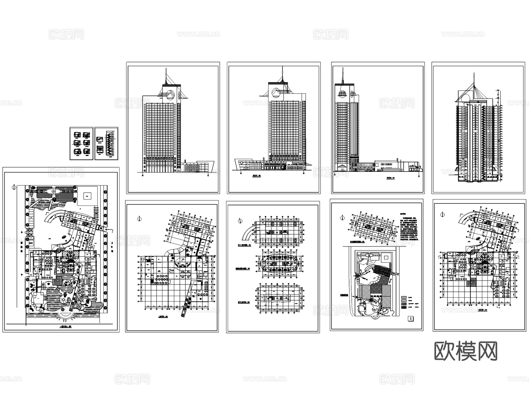 酒店宾馆规划建筑CAD施工图集cad施工图