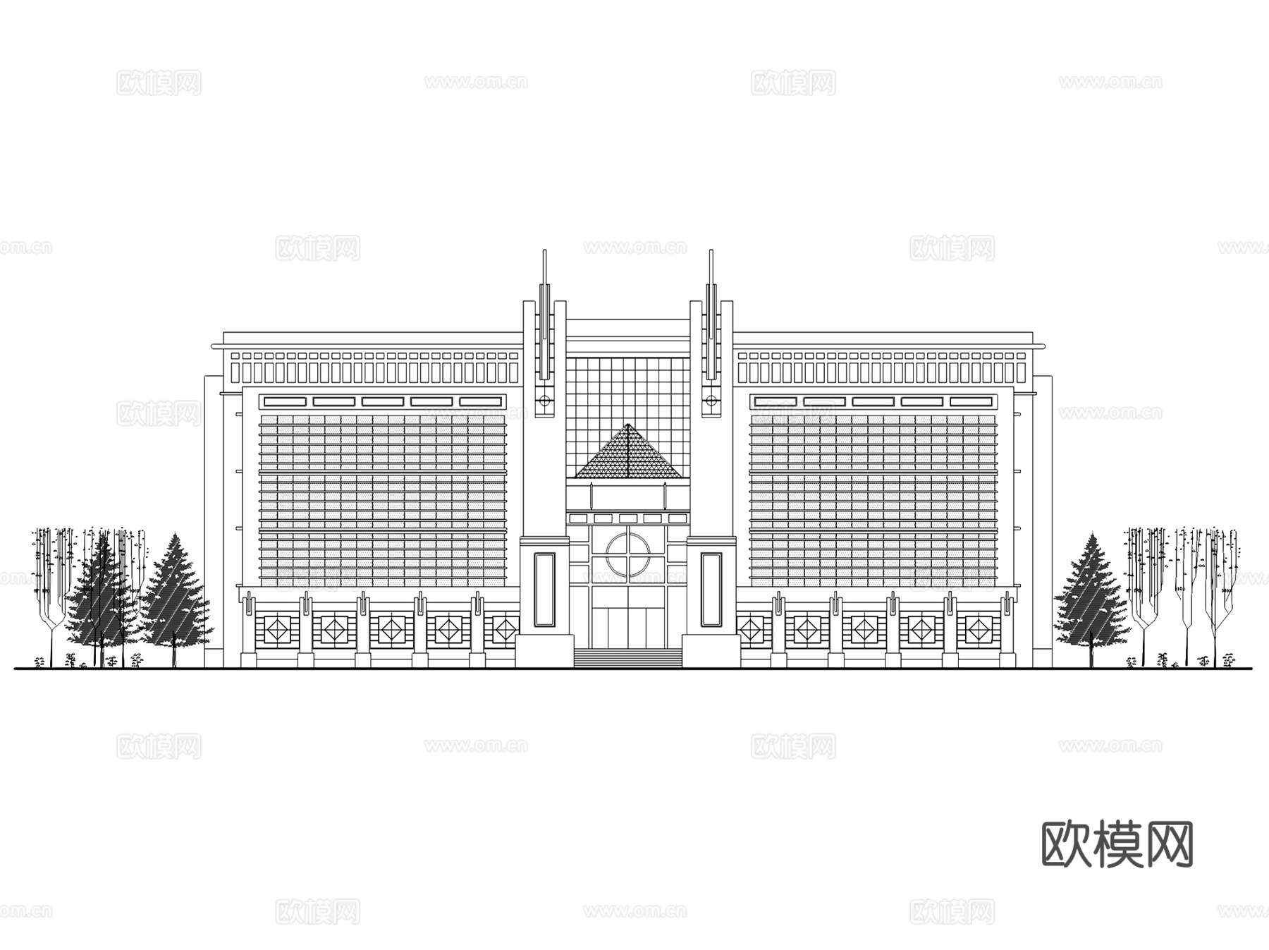 酒店建筑平立剖面CAD施工图集cad施工图