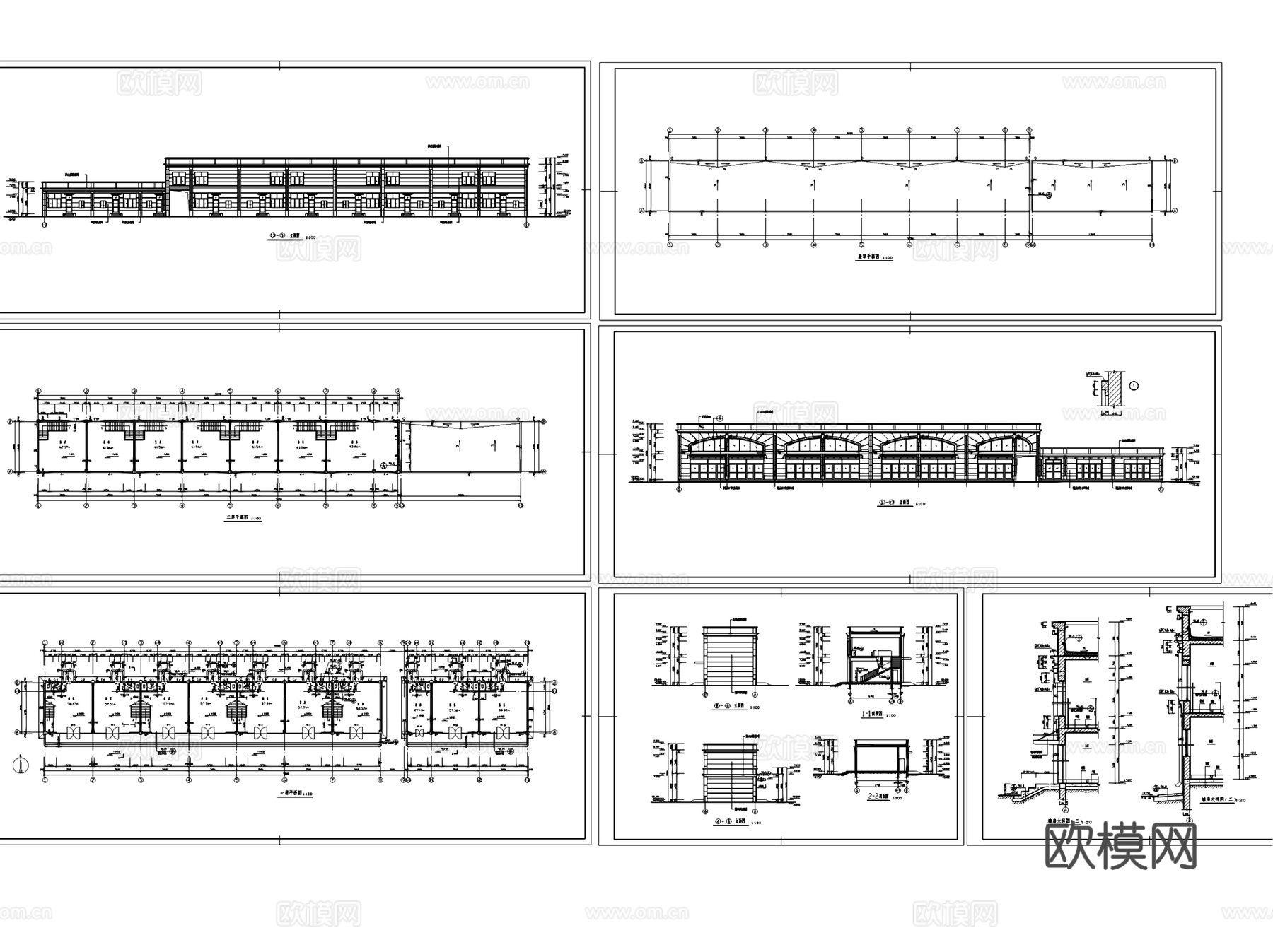 二层商业楼建筑CAD施工图集cad施工图